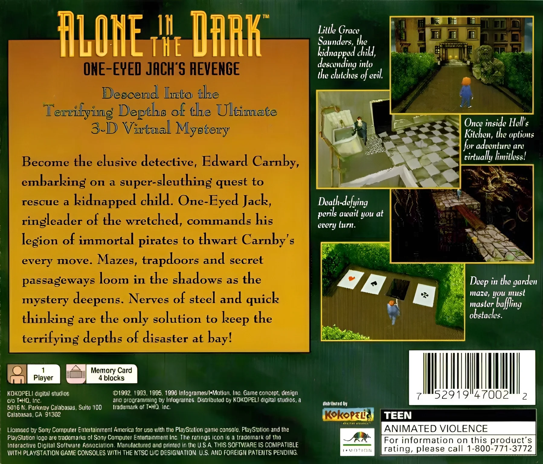 Alone In The Dark One Eyed Jack's Revenge - PlayStation - Image 2