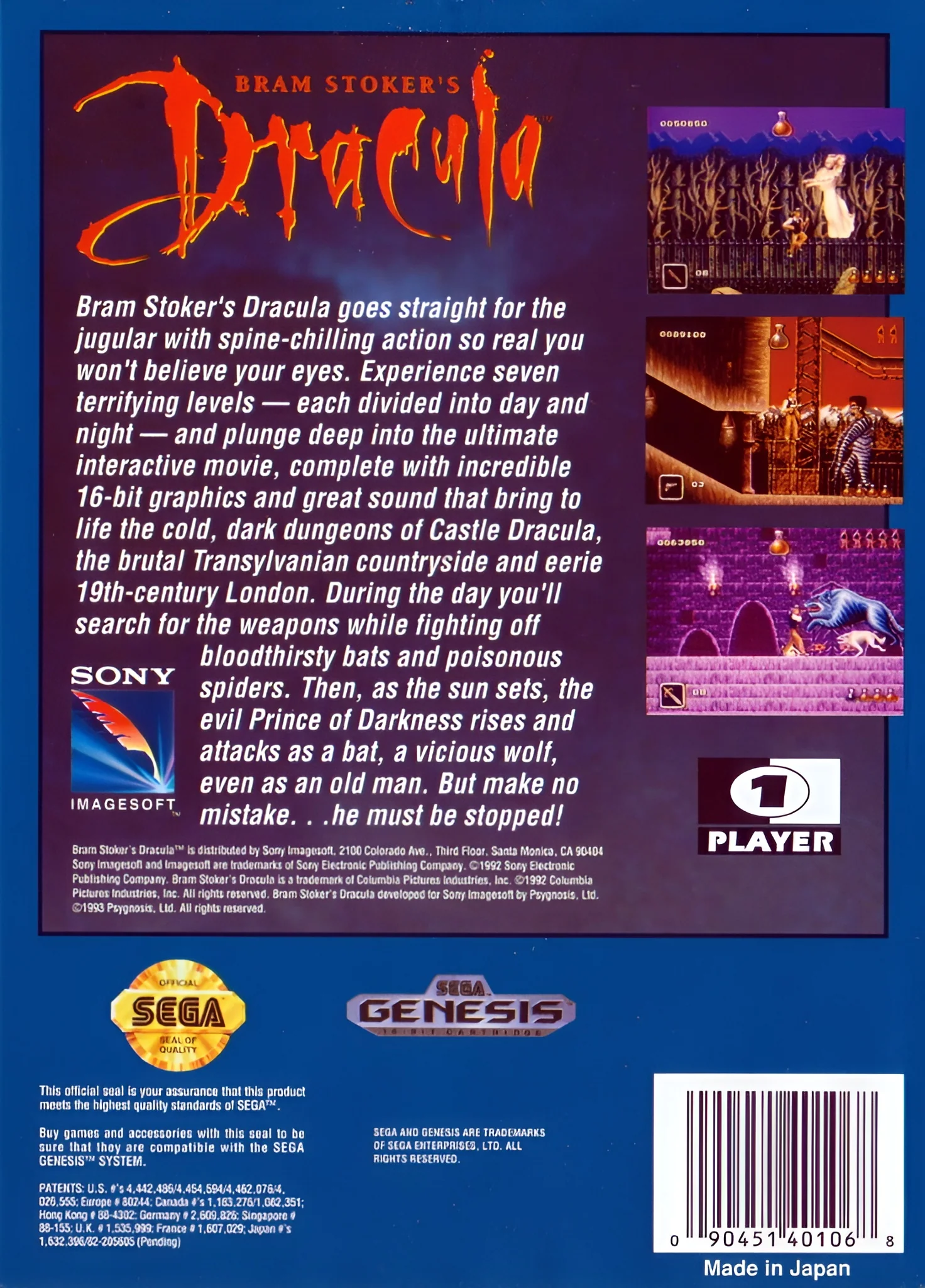 Bram Stoker's Dracula - Sega Genesis - Image 2