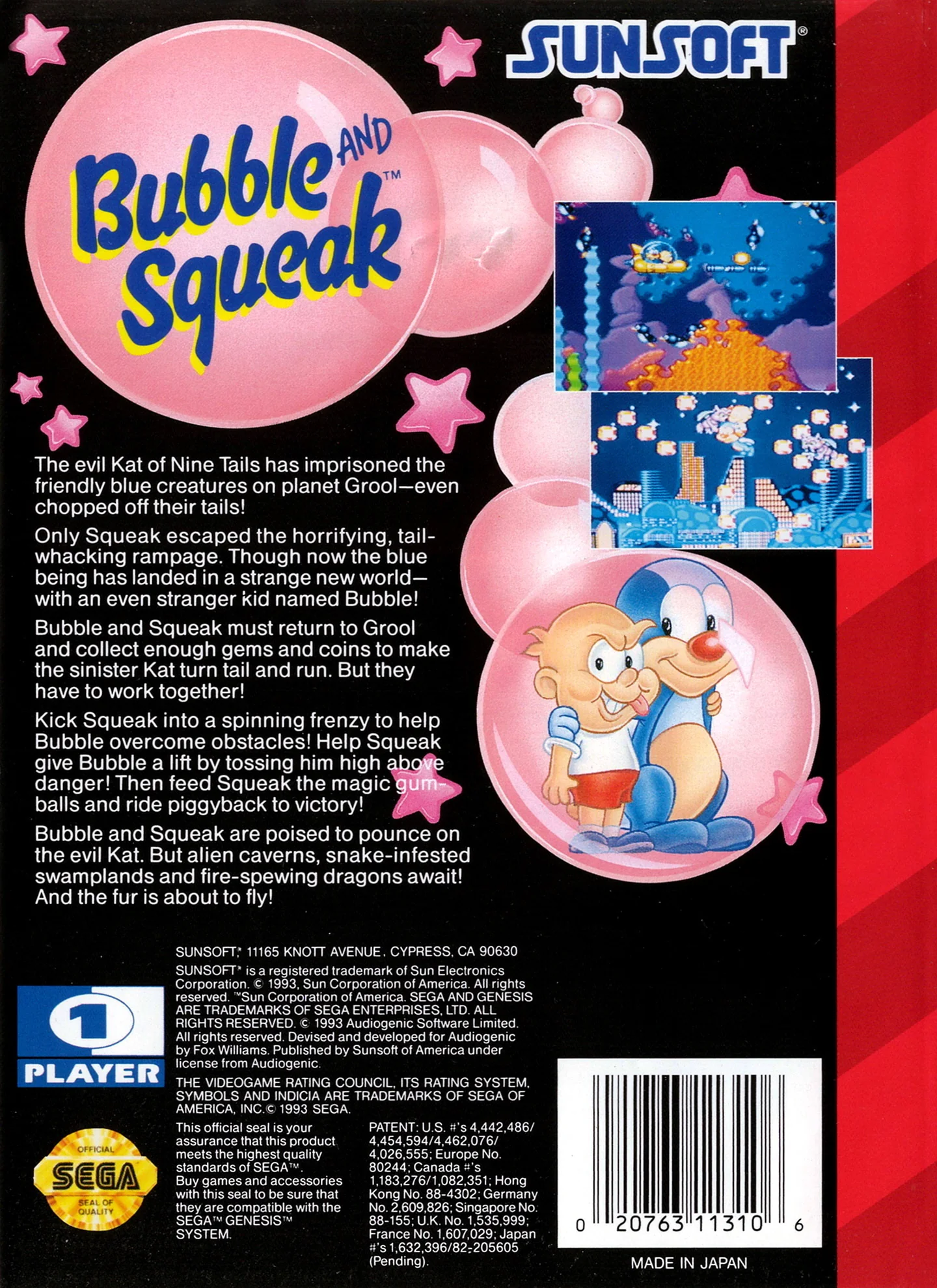 Bubble and Squeak - Sega Genesis - Image 2