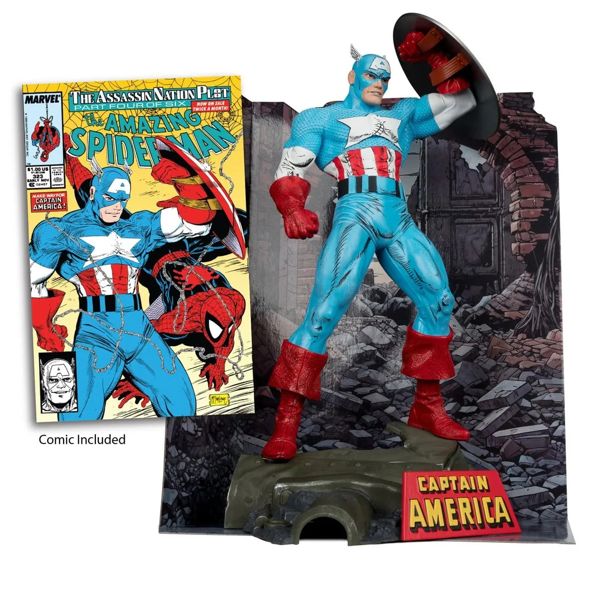 Marvel Wave 1 Captain America The Amazing Spider-Man #323 1:6 Scale Posed Figure - Image 4