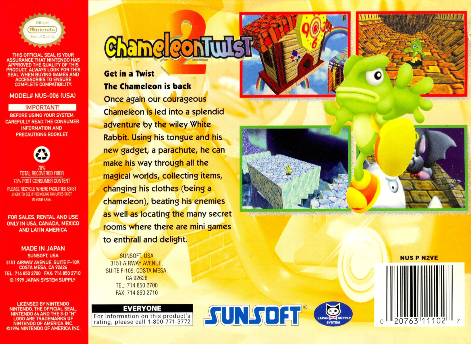 Chameleon Twist 2 - Nintendo 64 - Image 2