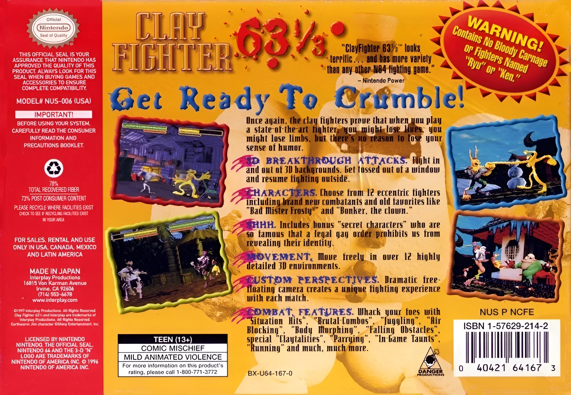 Clay Fighter 63 1/3 - Nintendo 64 - Image 2