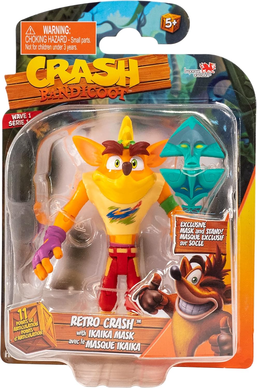 Crash Bandicoot Action Figure: Retro Crash with Mask