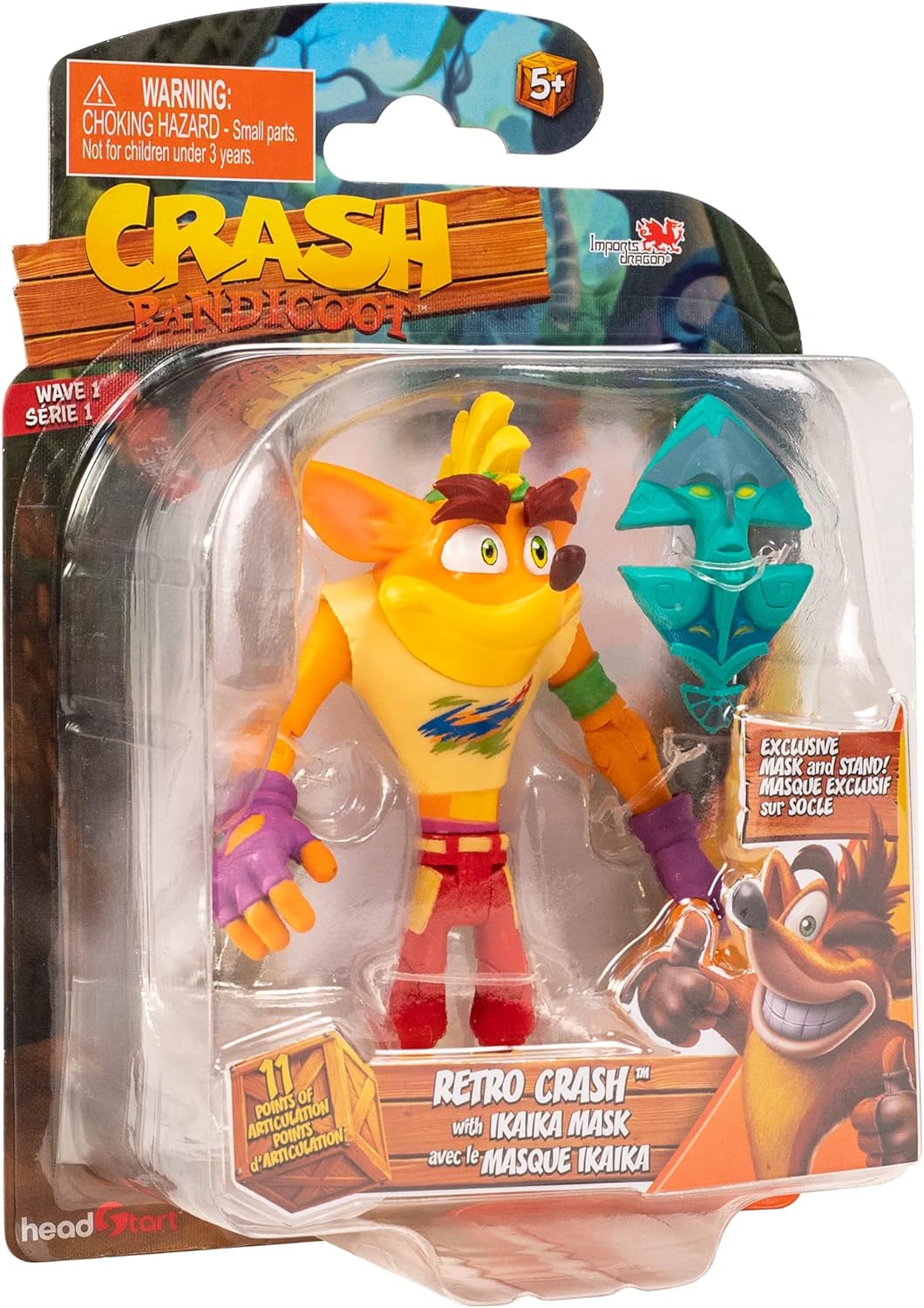 Crash Bandicoot Action Figure: Retro Crash with Mask - Image 2