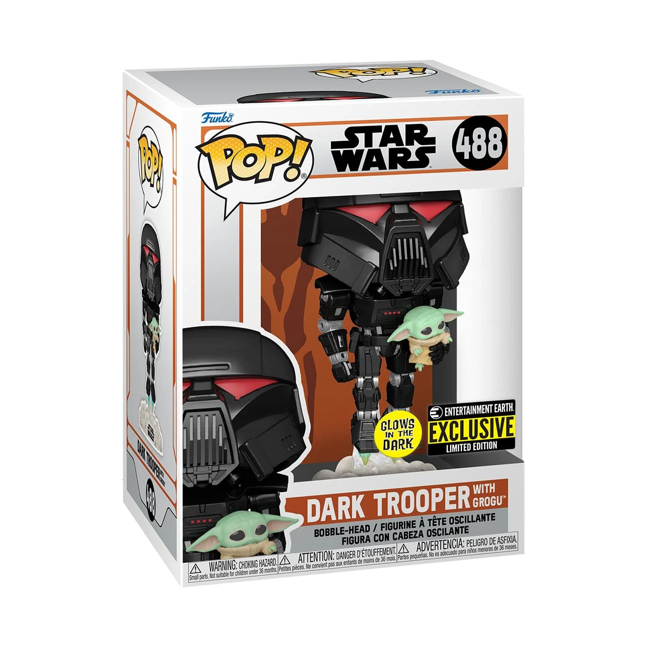 Funko Pop! Star Wars Dark Trooper with Grogu Vinyl Figure - Image 3
