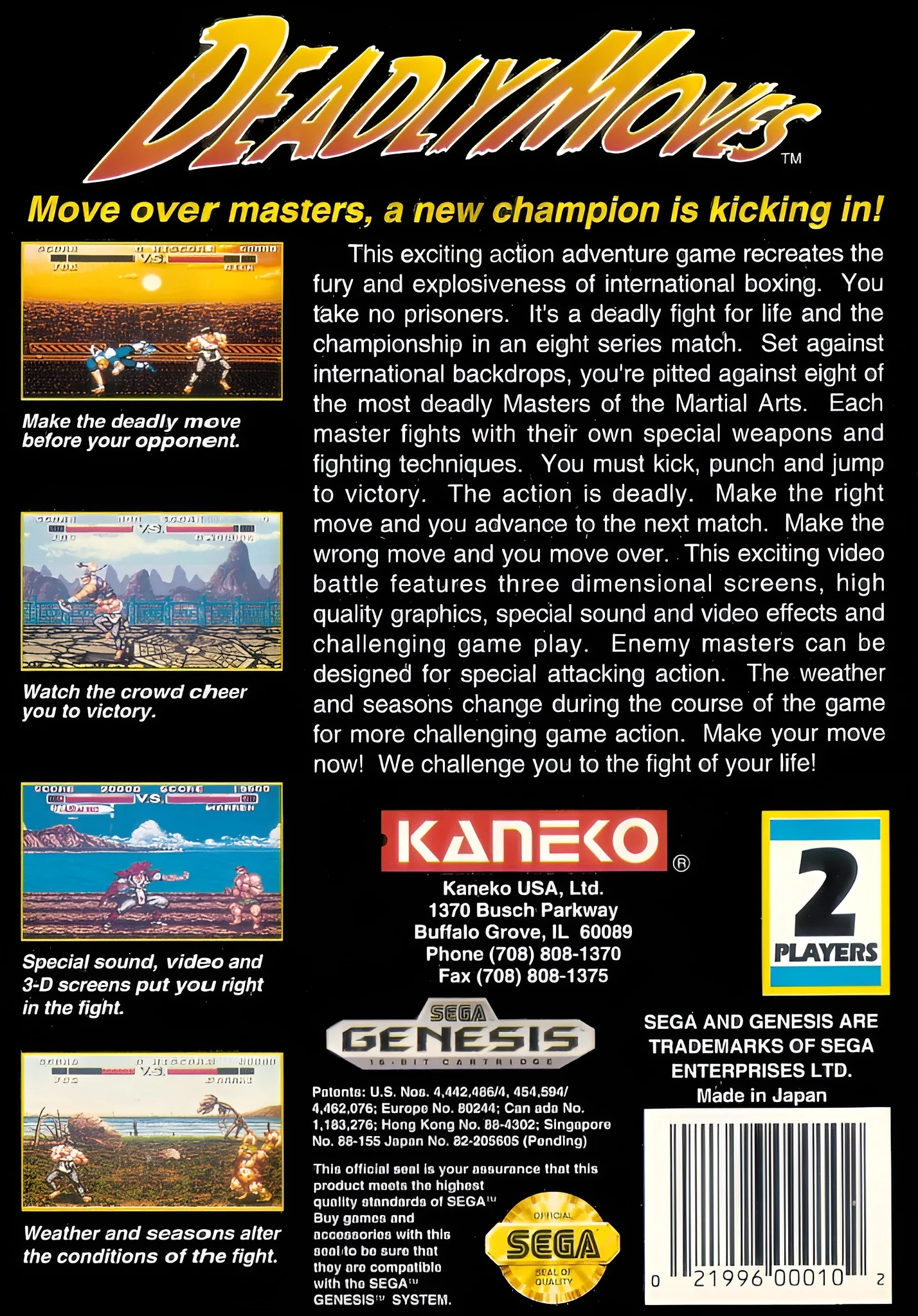 Deadly Moves - Sega Genesis - Image 2
