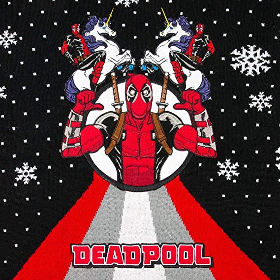 Marvel Deadpool Unicorn Jumper / Ugly Christmas Sweater - 2XS - Image 3