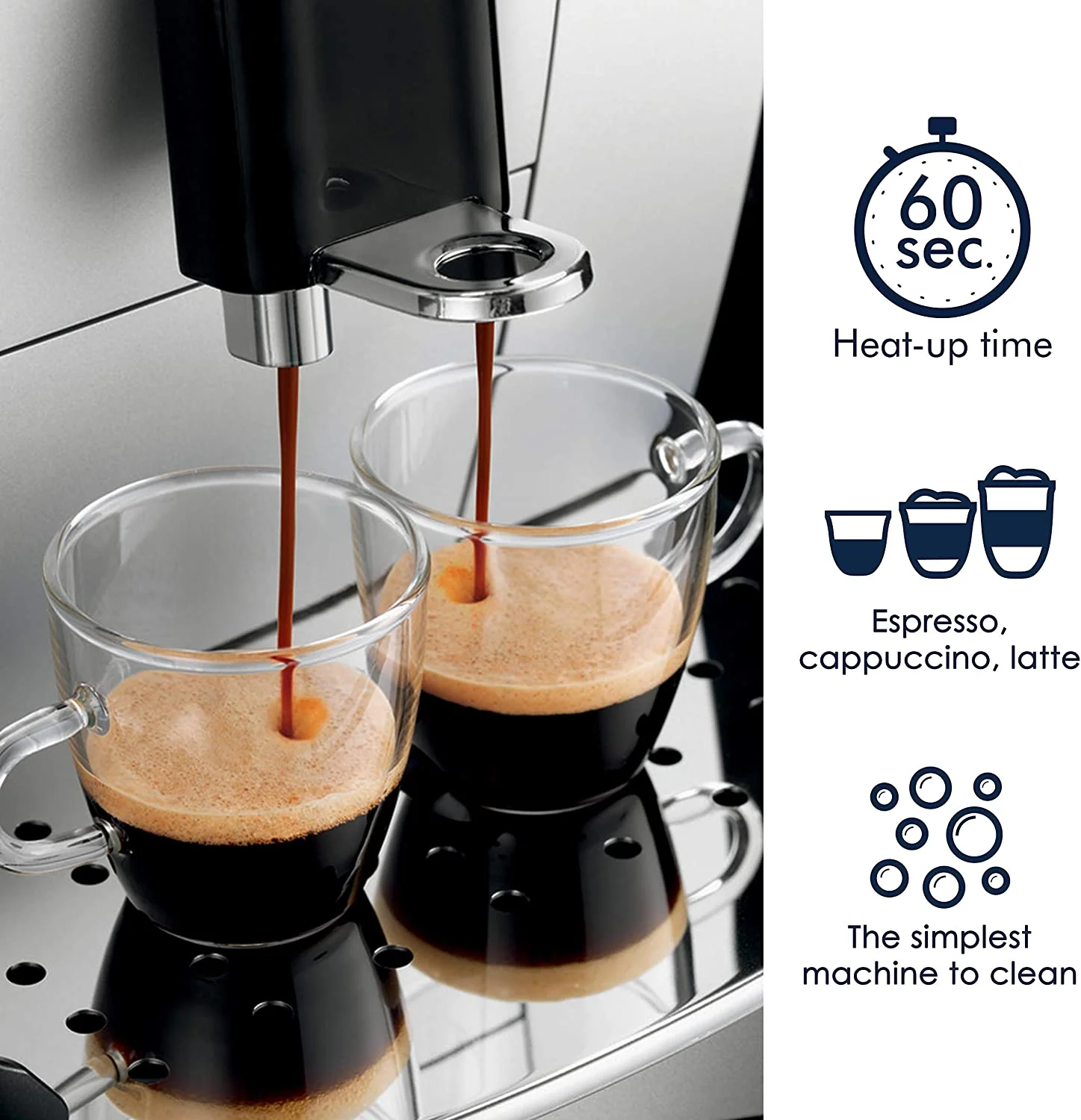 De'Longhi ECAM22110SB Espresso Machine, 13.8", Silver - Image 4