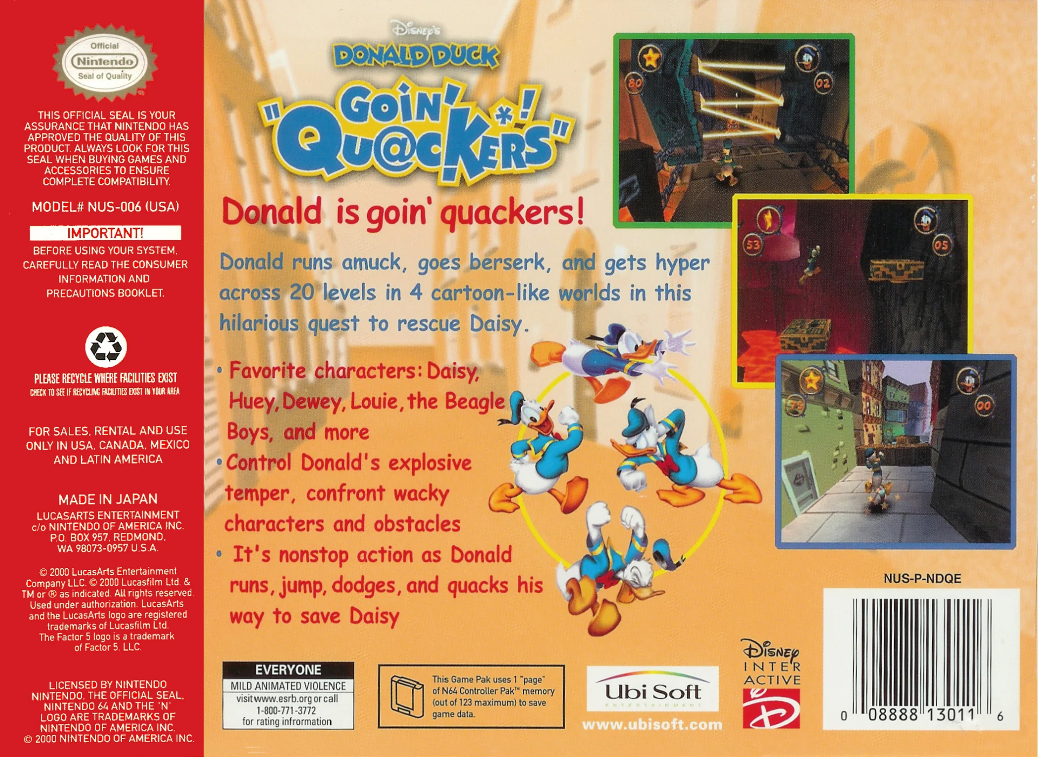 Donald Duck Going Quackers - Nintendo 64 - Image 2