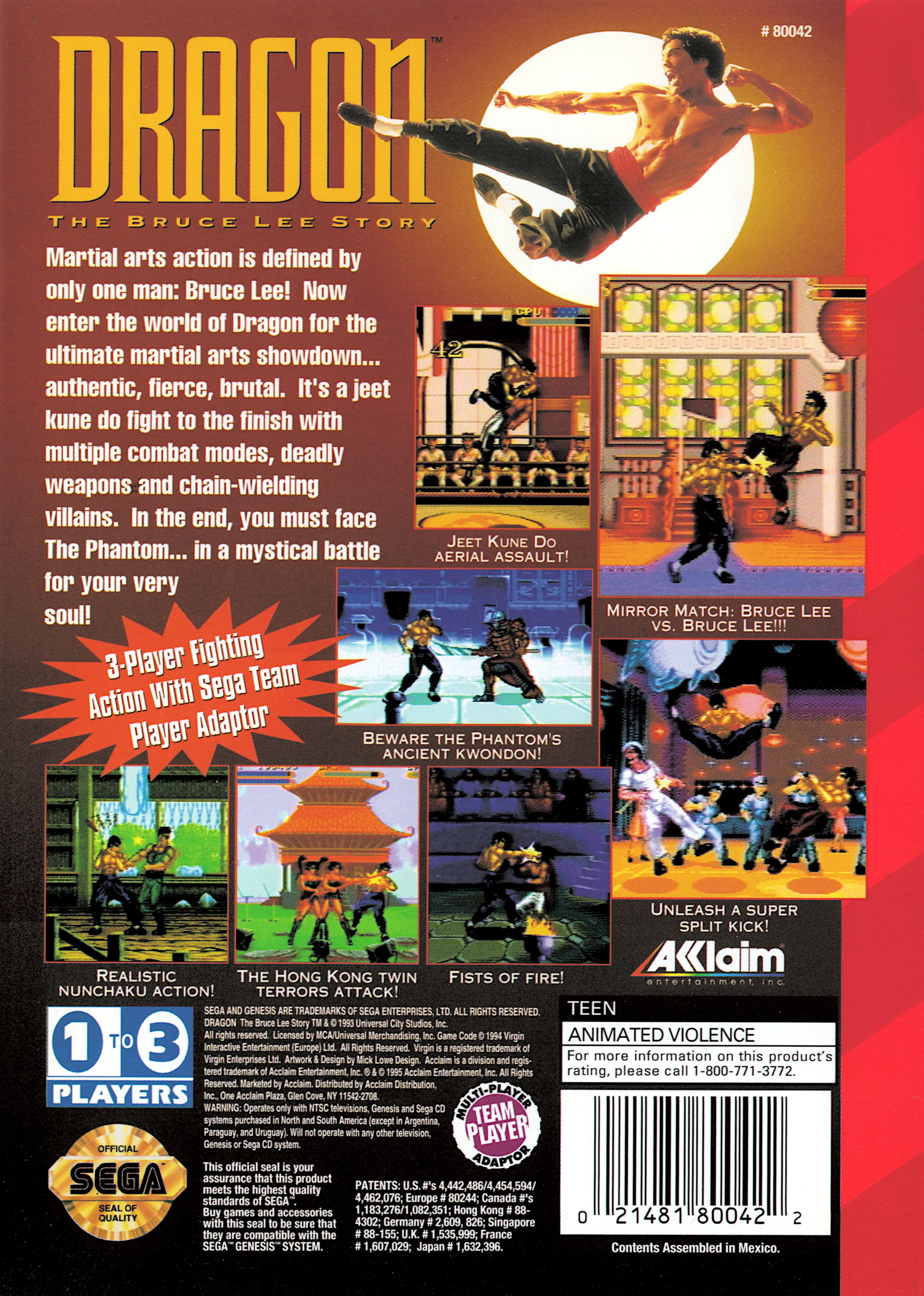 Dragon: The Bruce Lee Story - Sega Genesis - Image 2