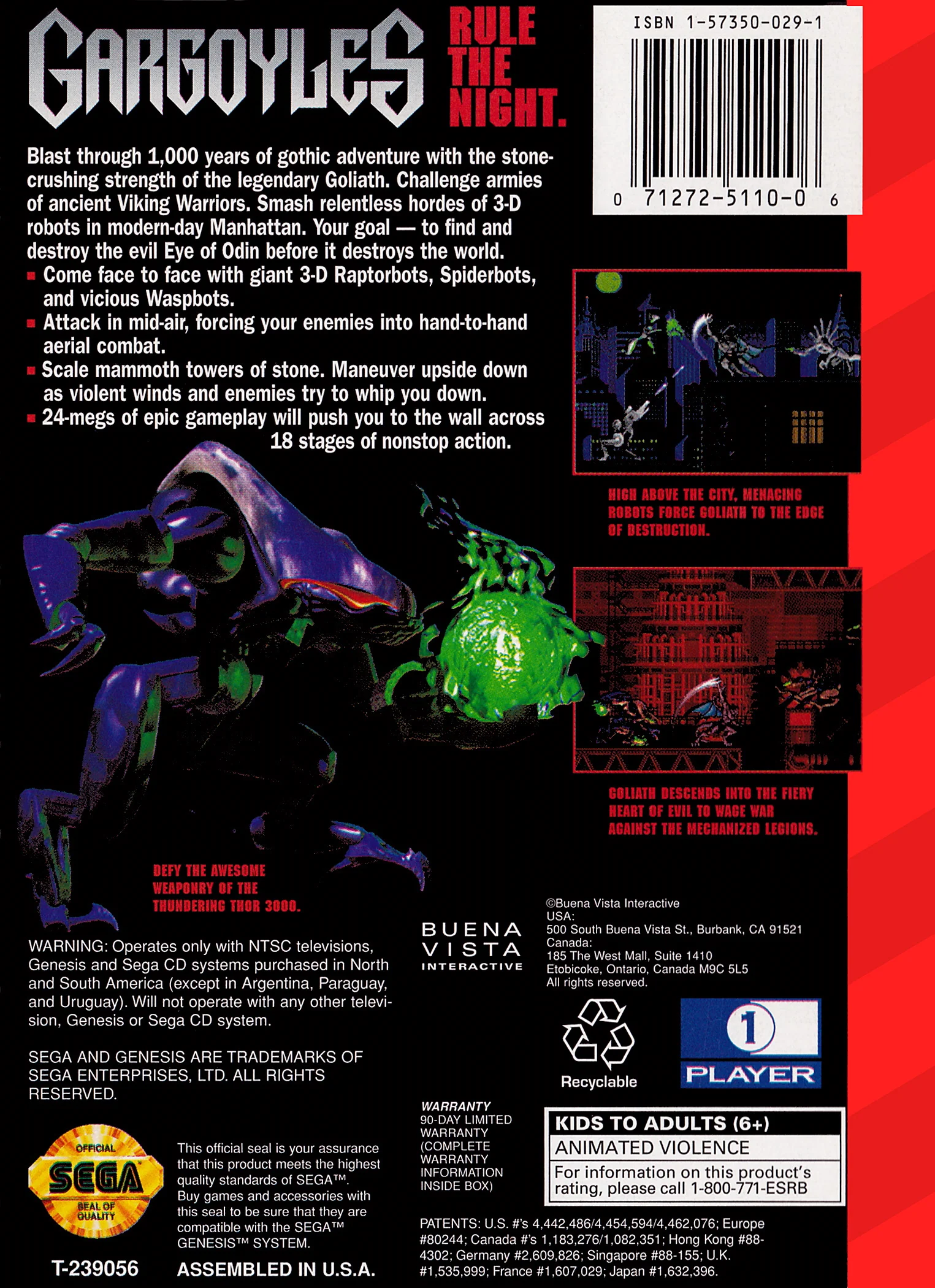 Gargoyles - Sega Genesis - Image 2