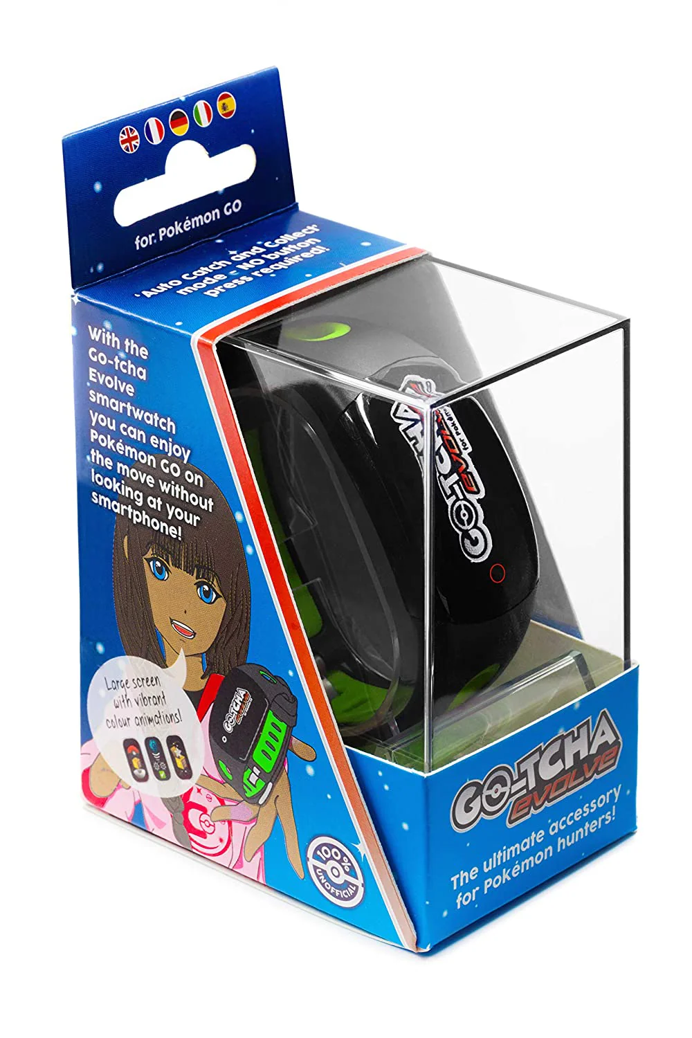 Pokemon Go GO-TCHA Evolve LED-Touch Wristband Accessory Auto Catch - Green/Black - Image 4