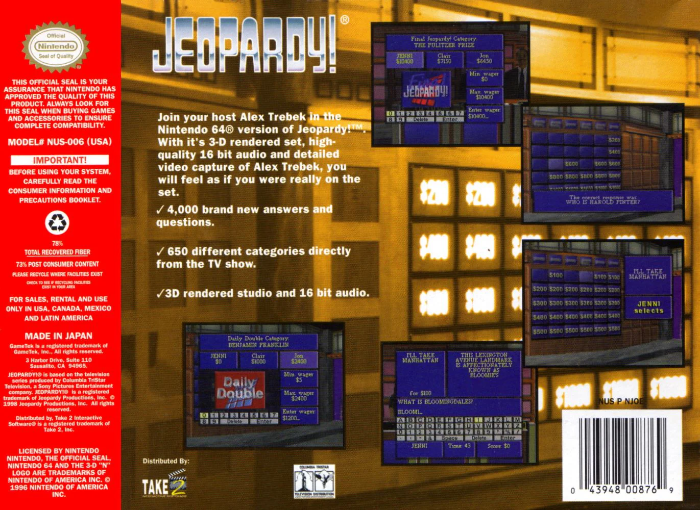 Jeopardy - Nintendo 64 - Image 2