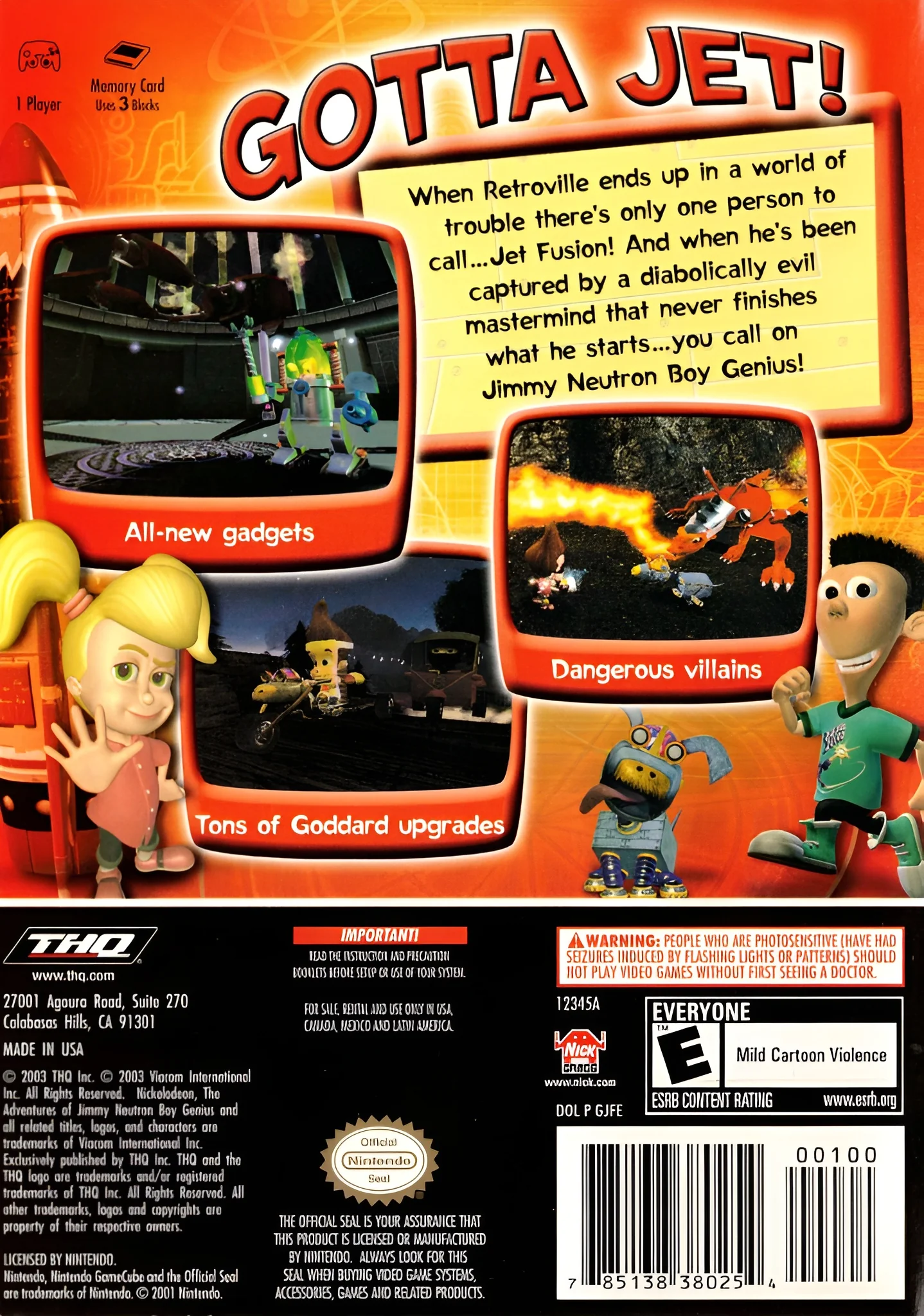 The Adventures of Jimmy Neutron, Boy Genius: Jet Fusion - GameCube - Image 2