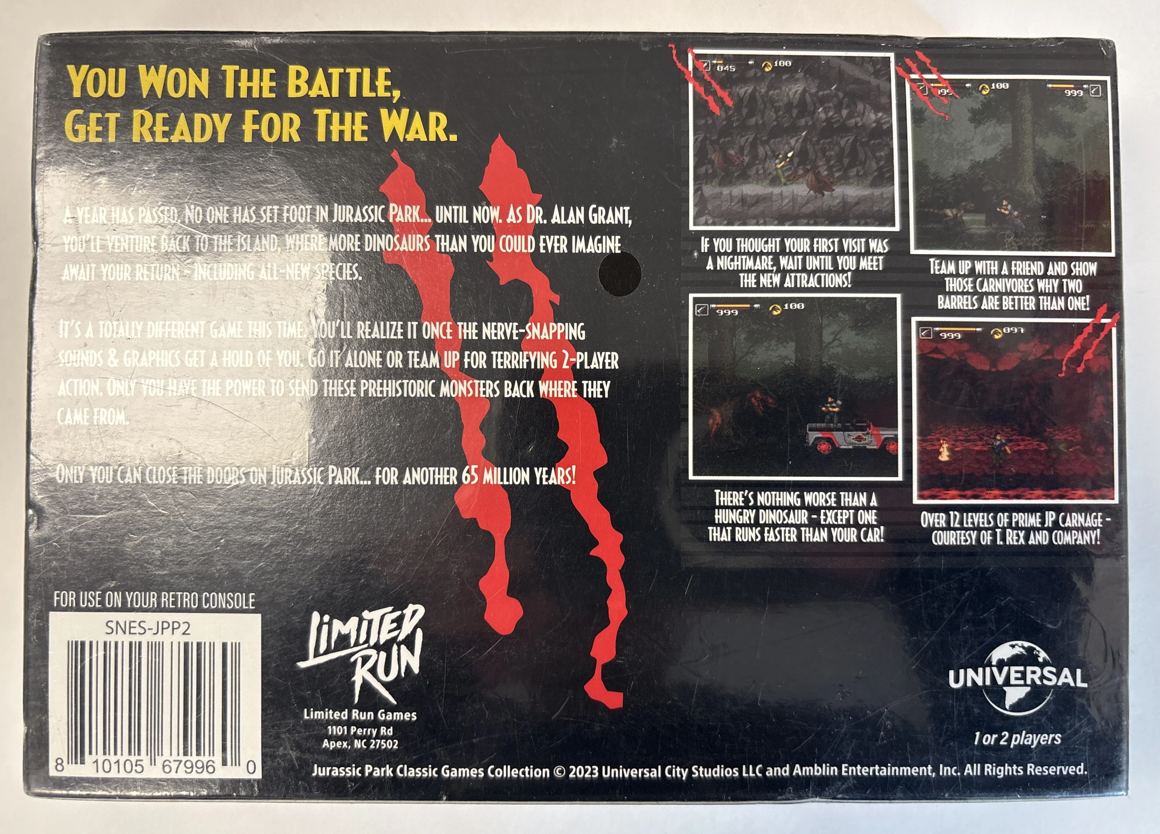 Jurassic Park Part 2: The Chaos Continues SNES Limited Run Brand New & Factory Sealed! - Image 2