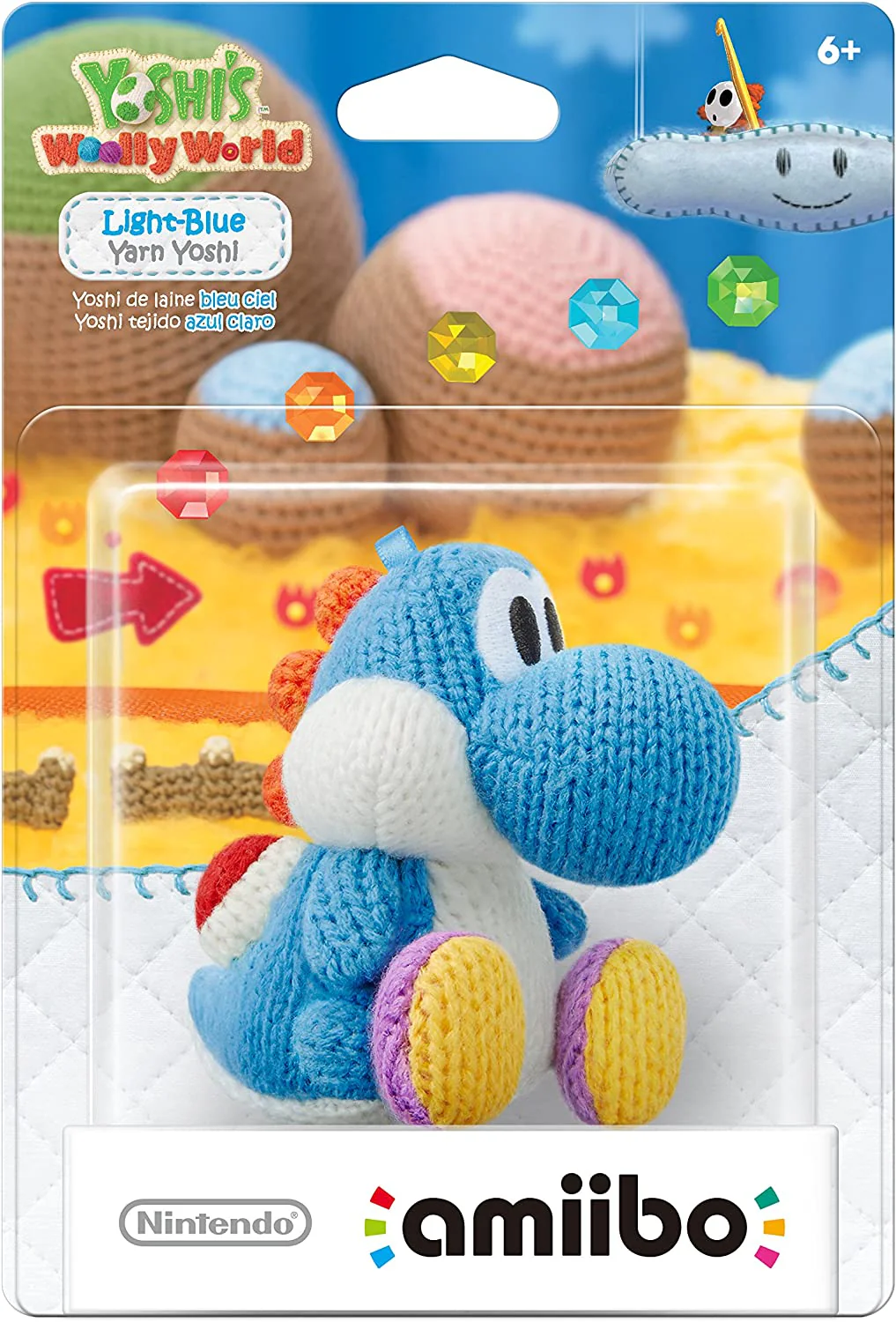 amiibo Yoshi's Woolly World Light Blue Yarn Yoshi - Image 2