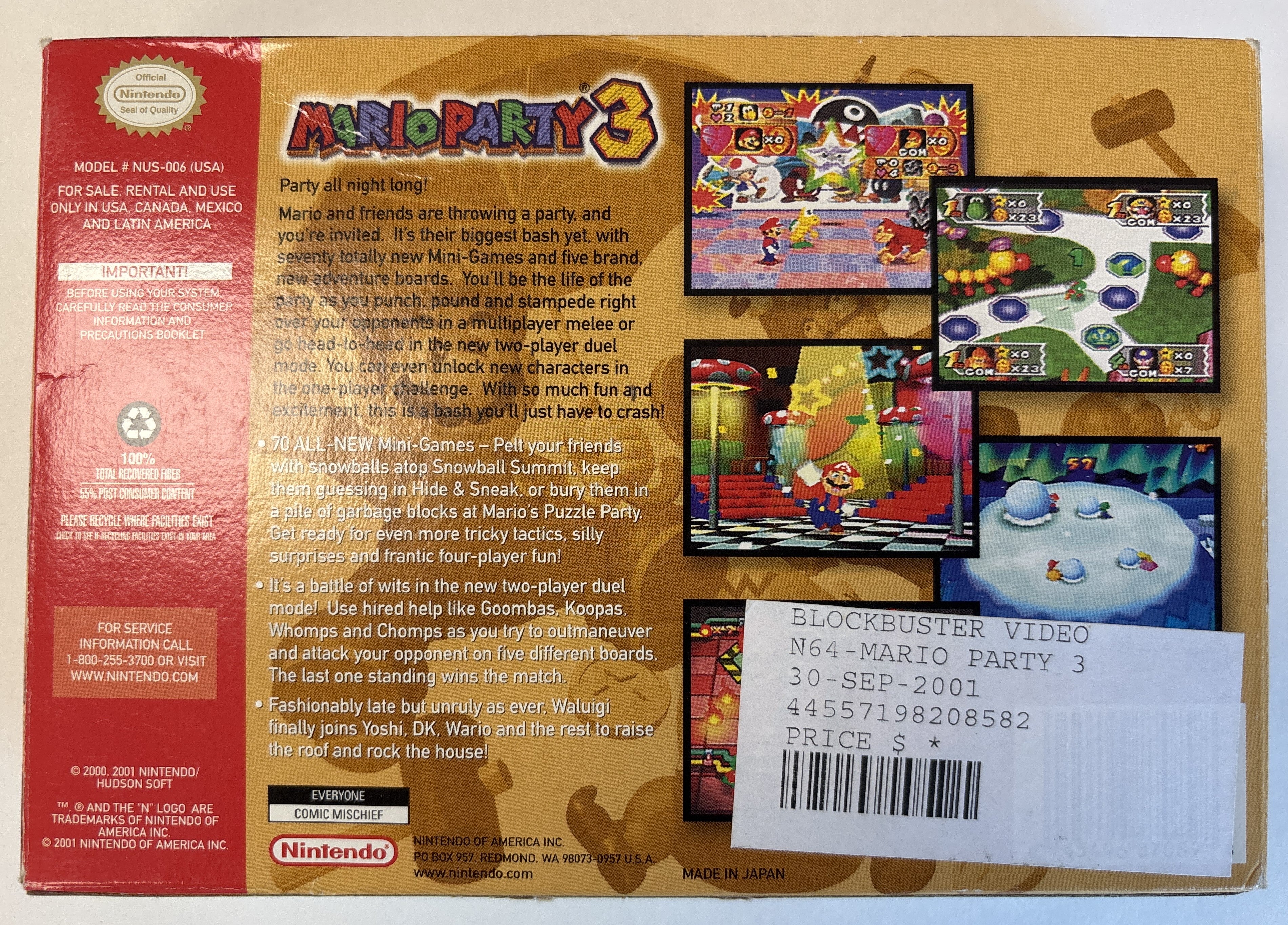 Mario Party 3 - Nintendo 64 Box & Manual Only No Game - Image 3
