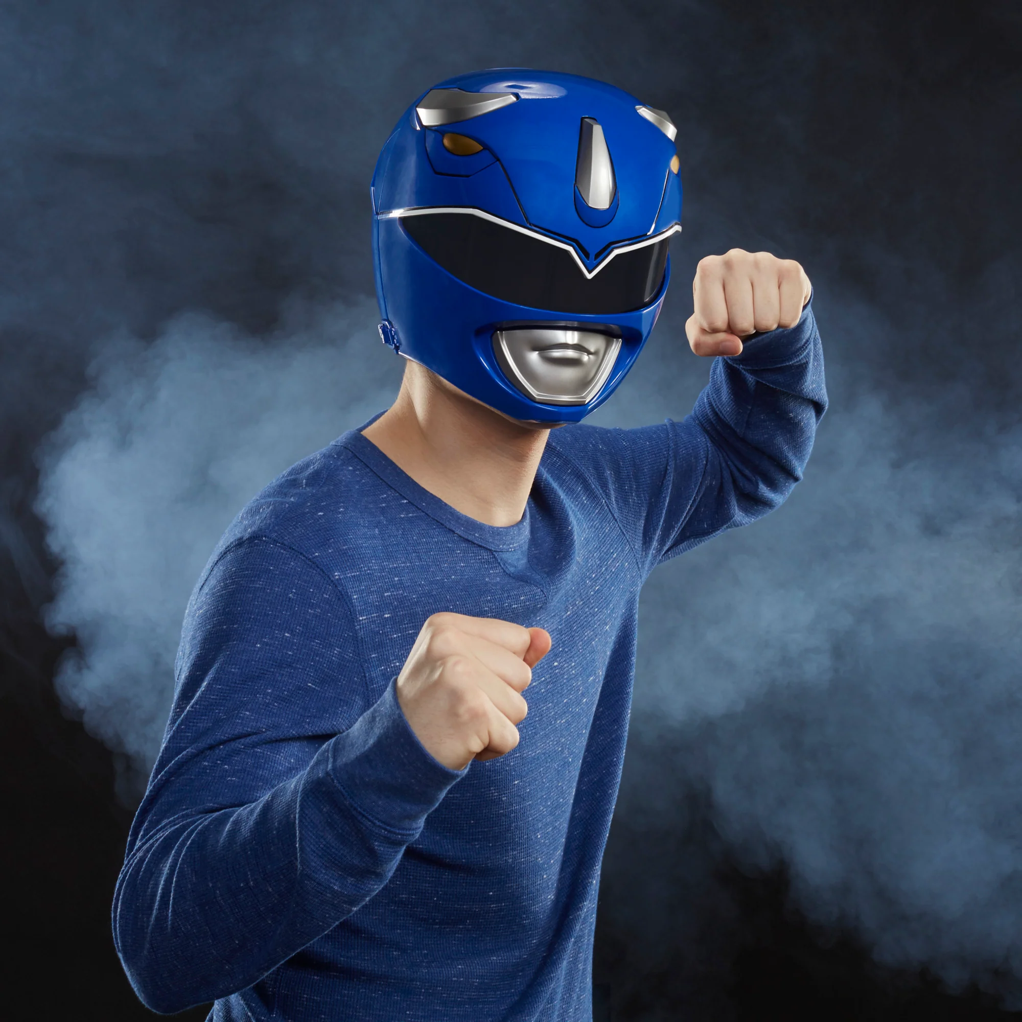 Power Rangers Lightning Collection Mighty Morphin Blue Ranger Helmet - Image 8