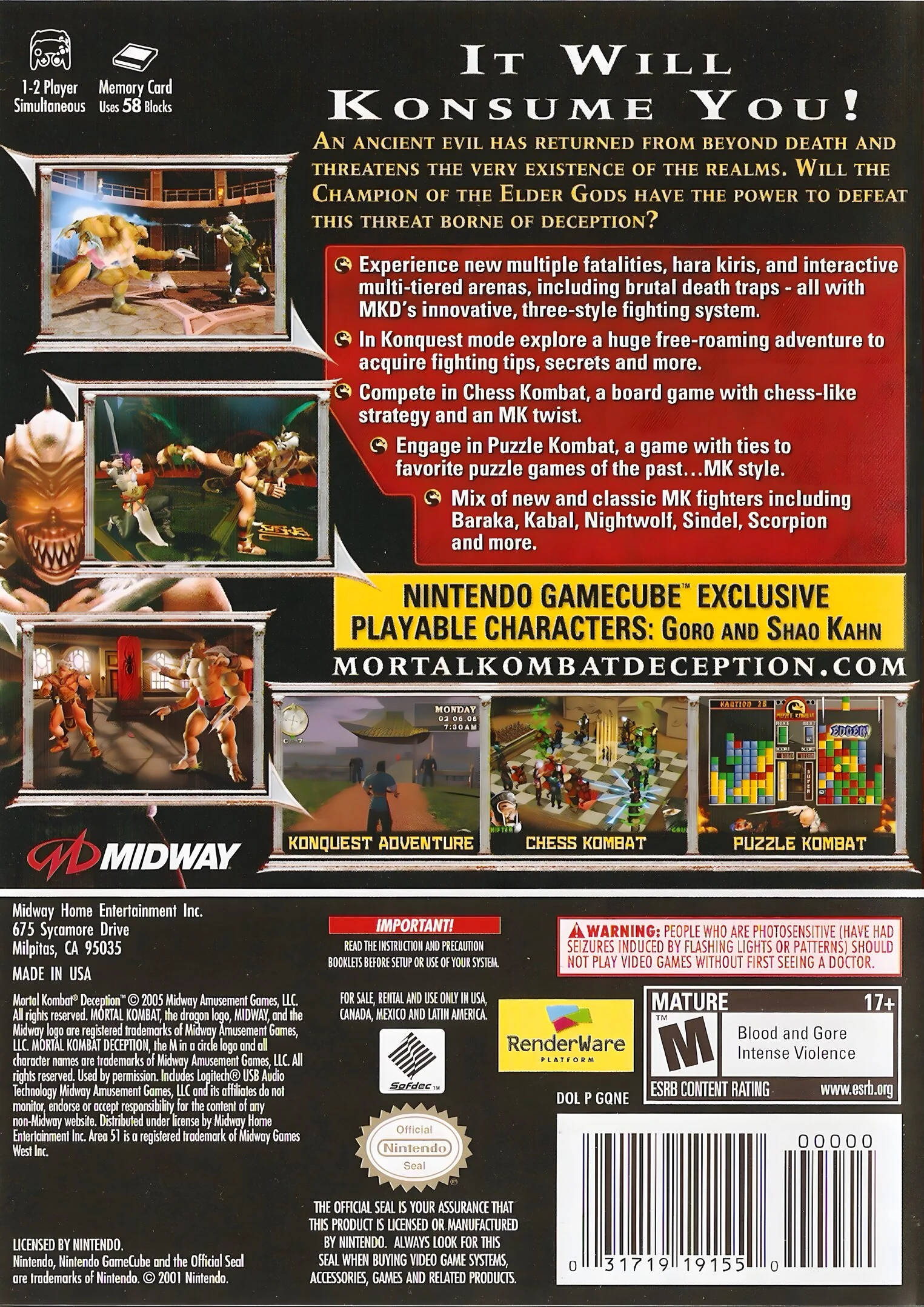 Mortal Kombat Deception - GameCube - Image 2