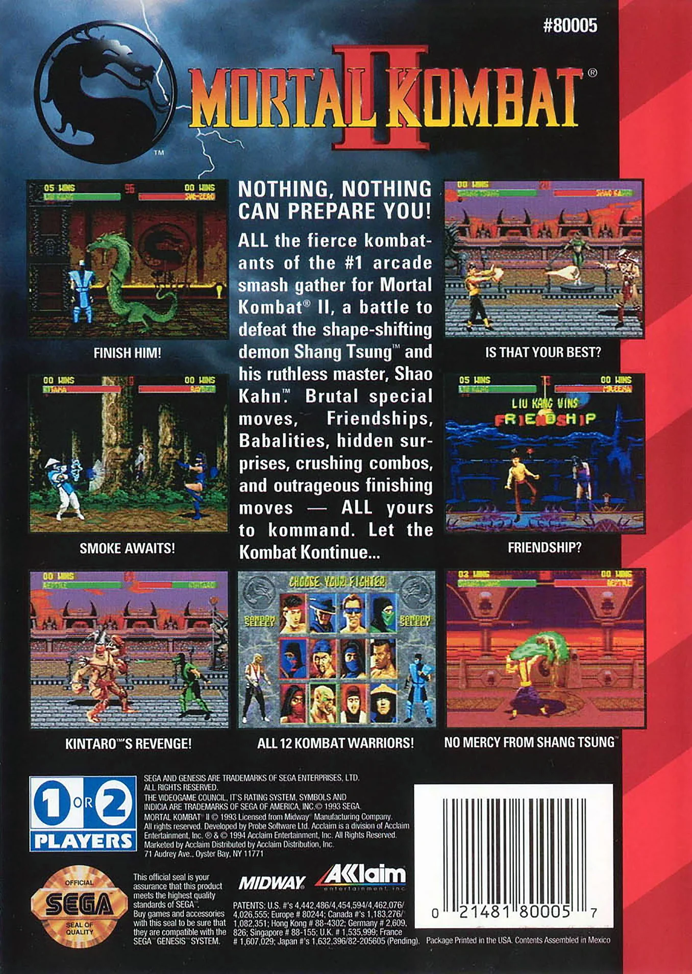 Mortal Kombat II - Sega Genesis - Image 2