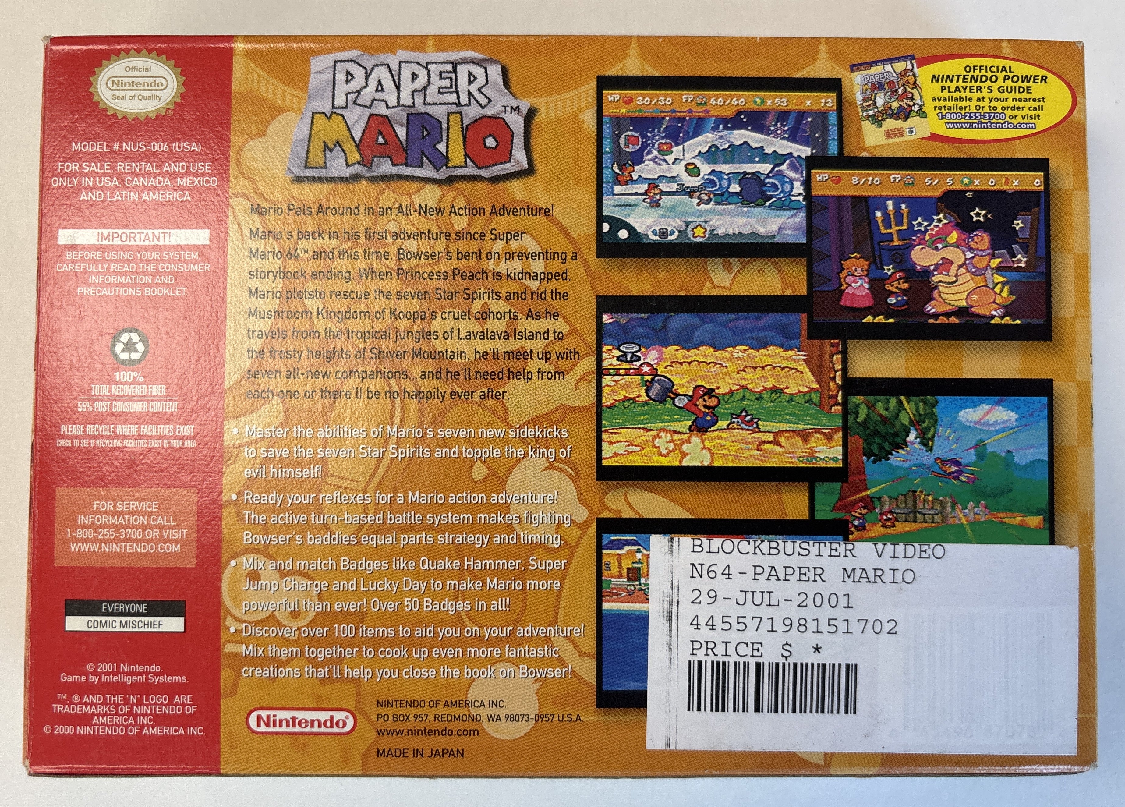 Paper Mario - Nintendo 64 N64 Box Only No Game Or Manual - Image 2