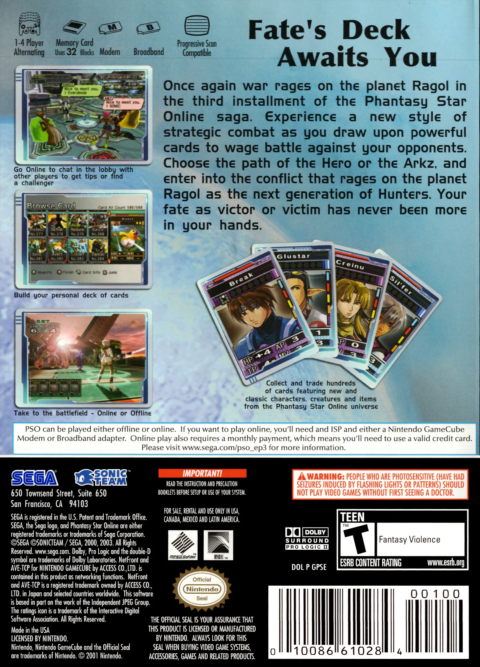 Phantasy Star Online III Card Revolution - GameCube - Image 2