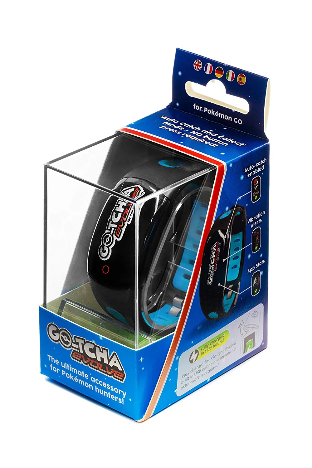 Pokemon Go GO-TCHA Evolve LED-Touch Wristband Accessory Auto Catch - Blue/Black - Image 4
