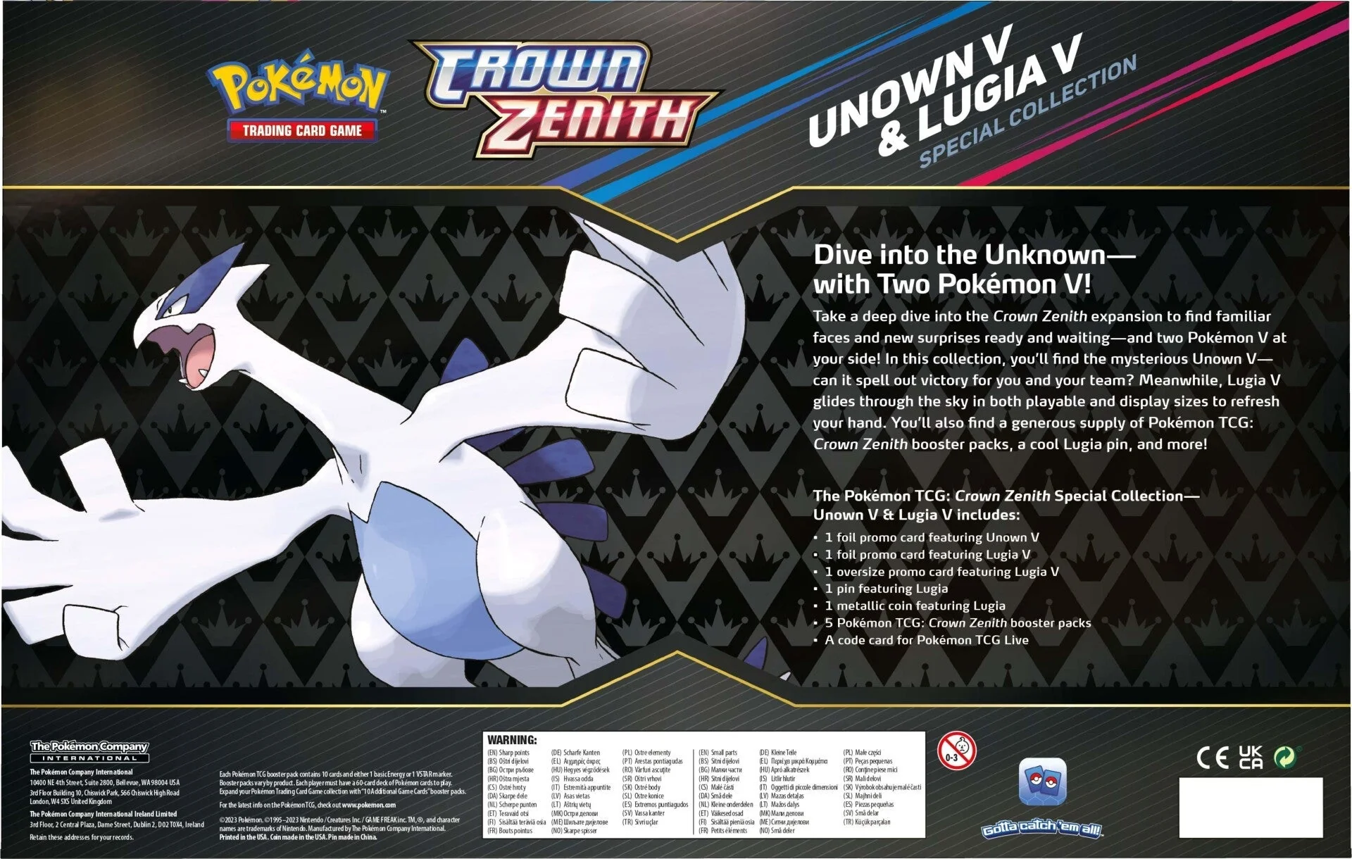 Pokemon TCG: Unown V & Lugia V Crown Zenith Box Set - Image 3