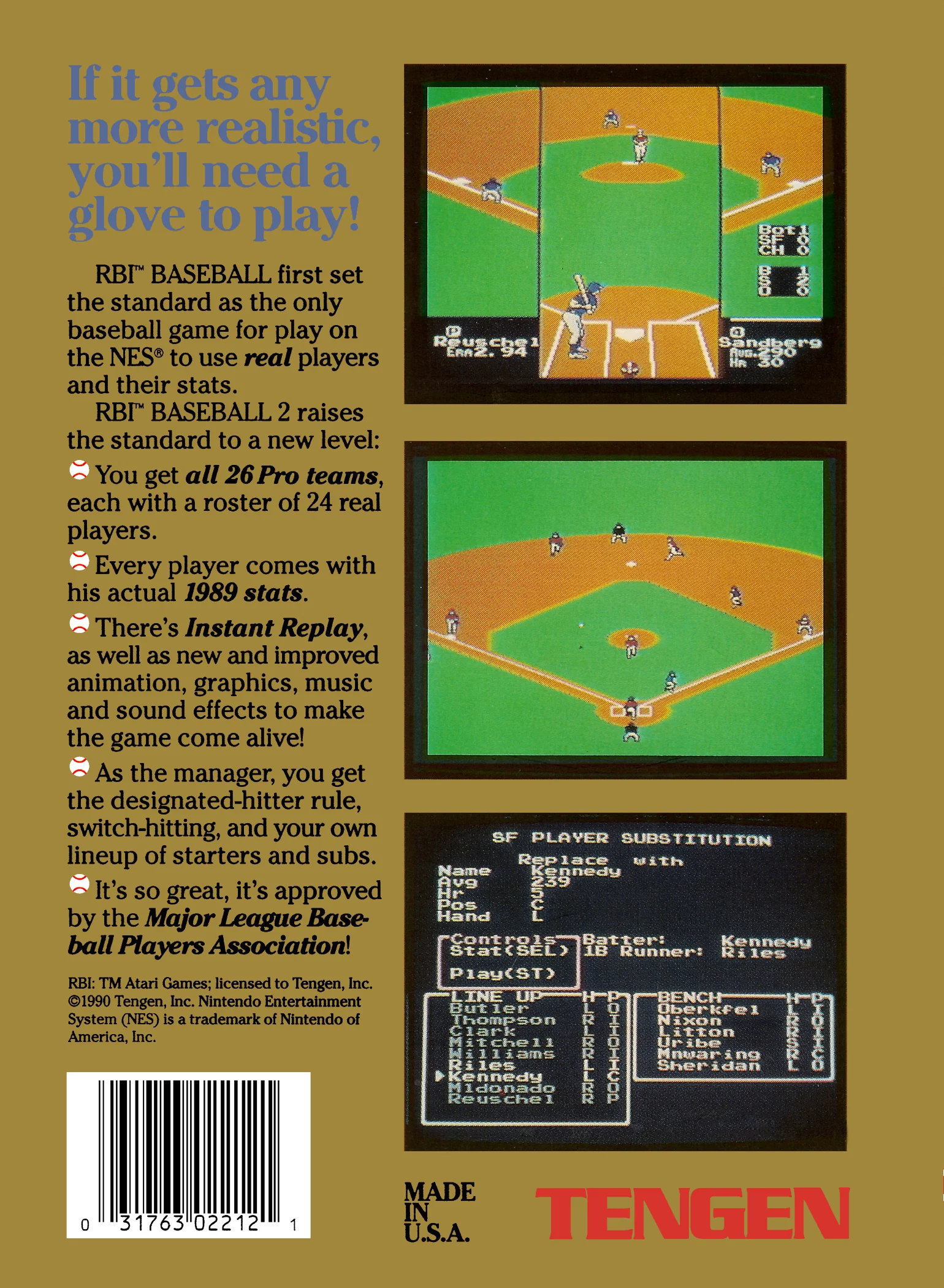 RBI Baseball 2 - NES - Image 2