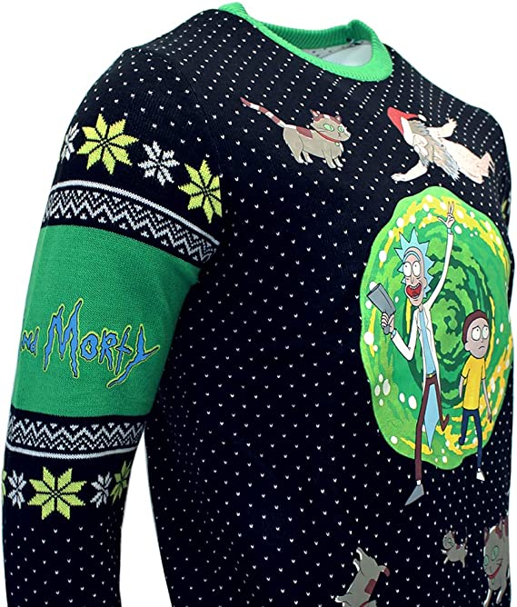 Rick & Morty Portal Jumper / Ugly Christmas Sweater - 3XL - Image 3
