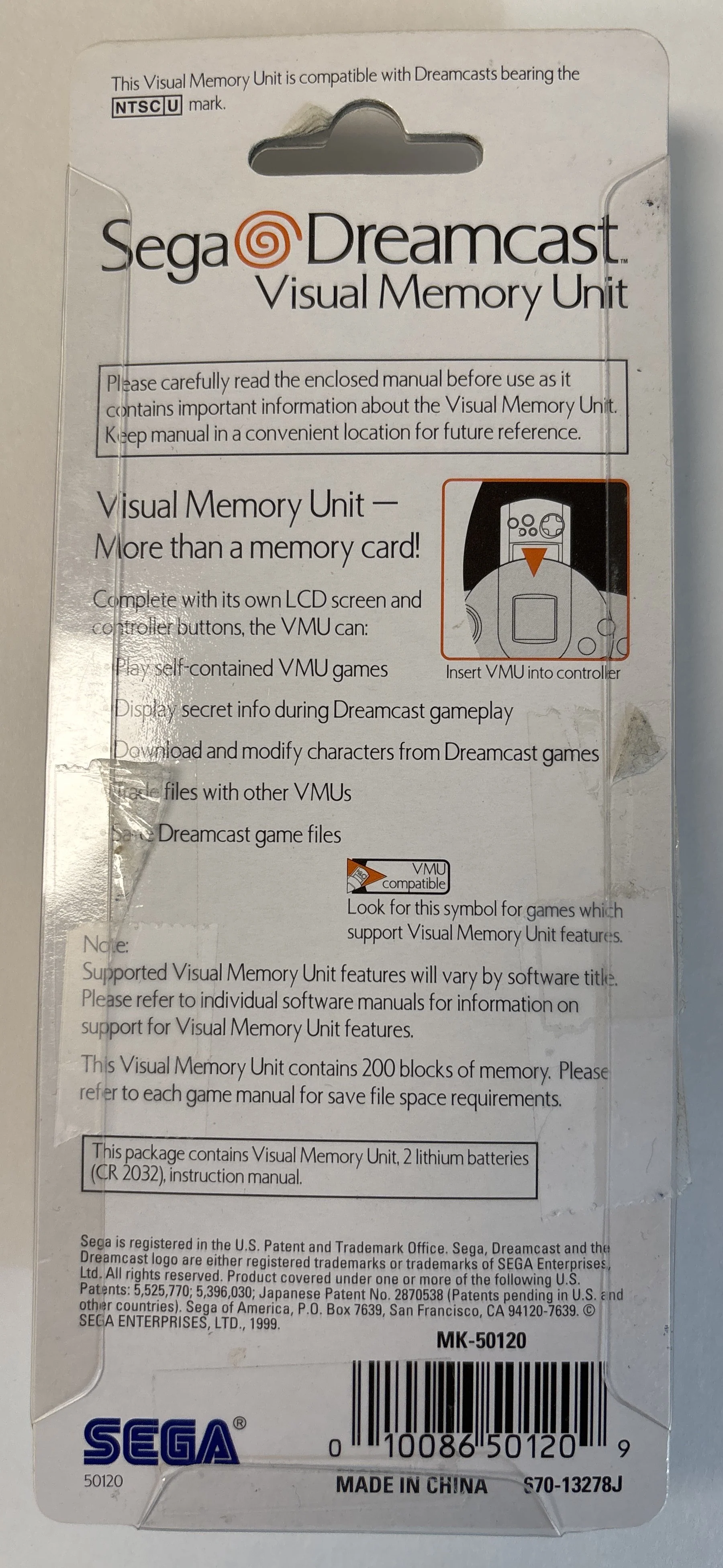 Sega Dreamcast Visual Memory Unit Gray Brand New & Factory Sealed! - Image 2