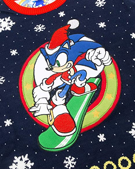 Sonic the Hedgehog Snowboard Jumper / Ugly Christmas Sweater - XL - Image 5