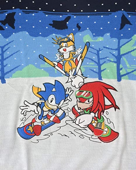 Sonic the Hedgehog Skiing Jumper / Ugly Christmas Sweater - Small - Image 3