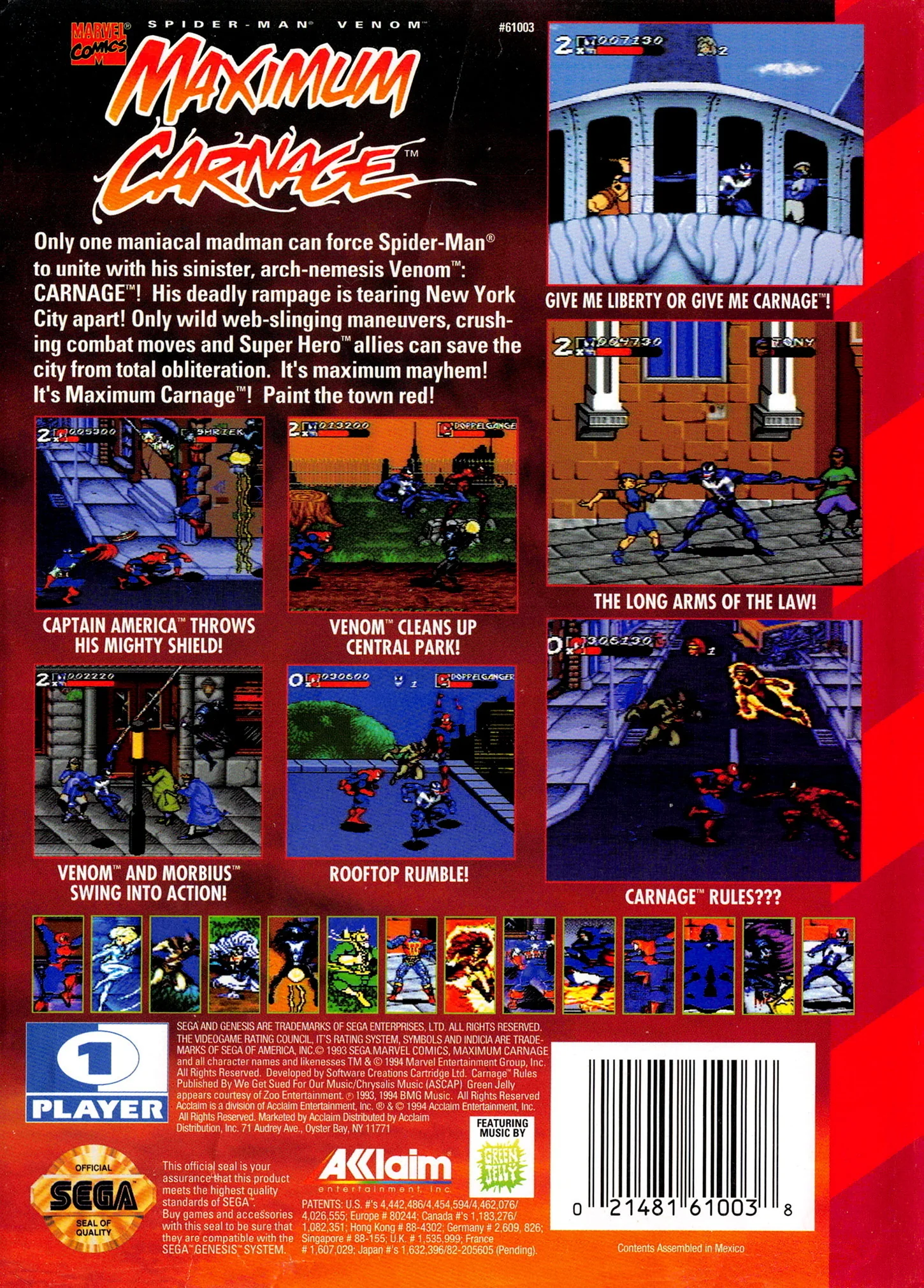 Spiderman Maximum Carnage - Sega Genesis - Image 2