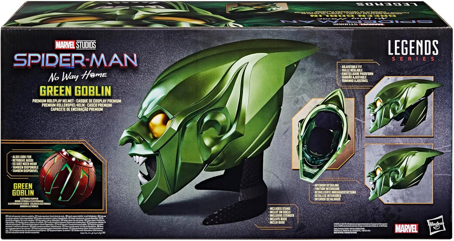 Marvel Legends Spider-Man: No Way Home Green Goblin Premium Roleplay Helmet Prop Replica - Image 3