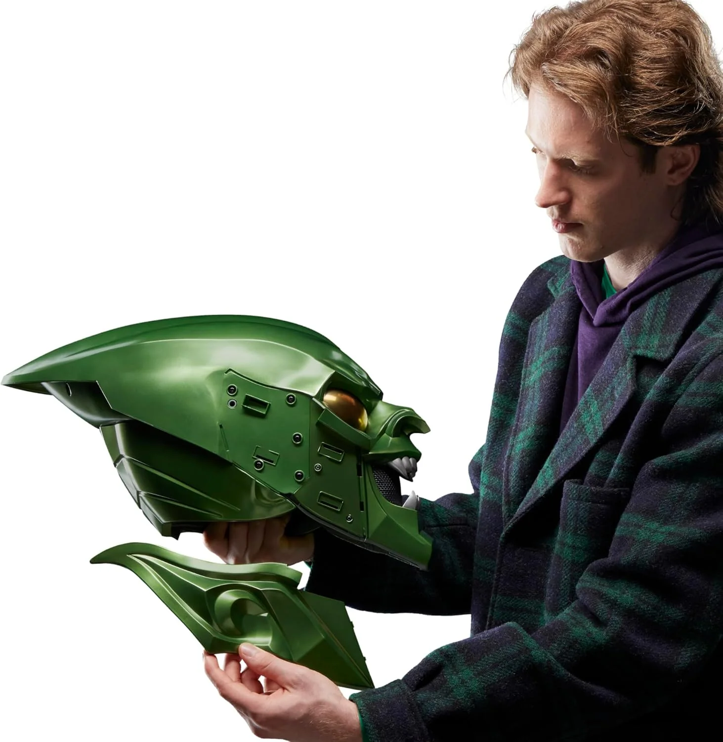 Marvel Legends Spider-Man: No Way Home Green Goblin Premium Roleplay Helmet Prop Replica - Image 7