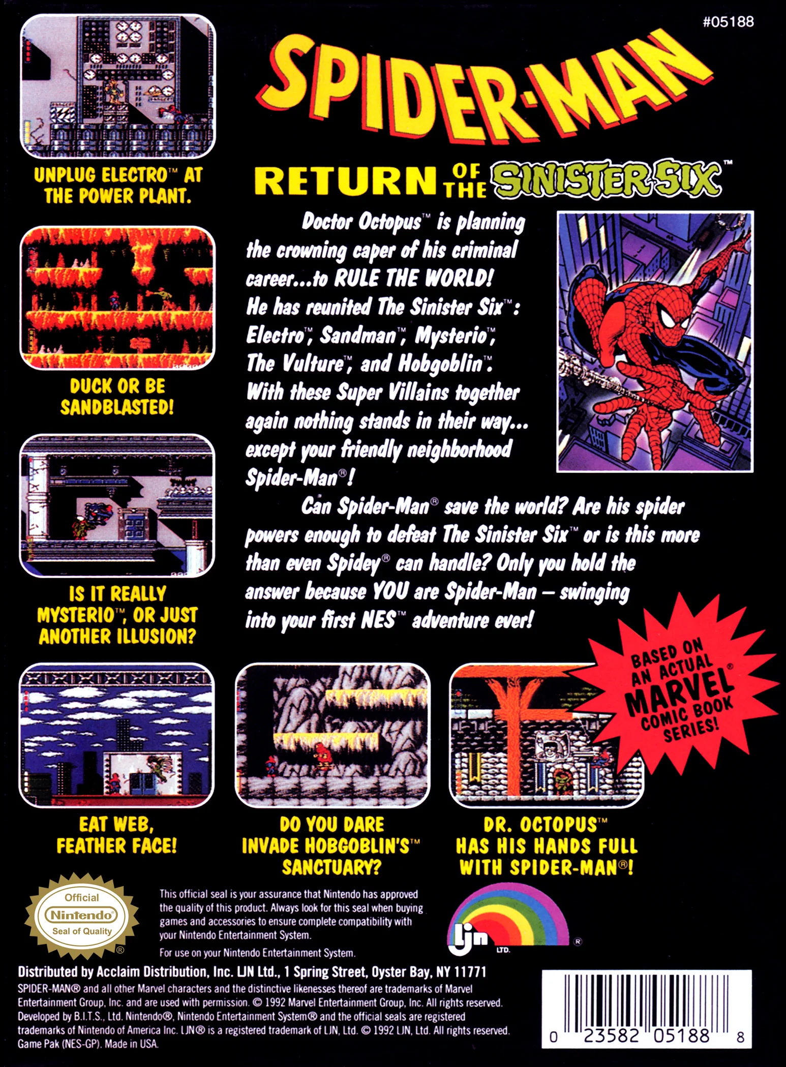 Spiderman Return of the Sinister Six - NES - Image 2