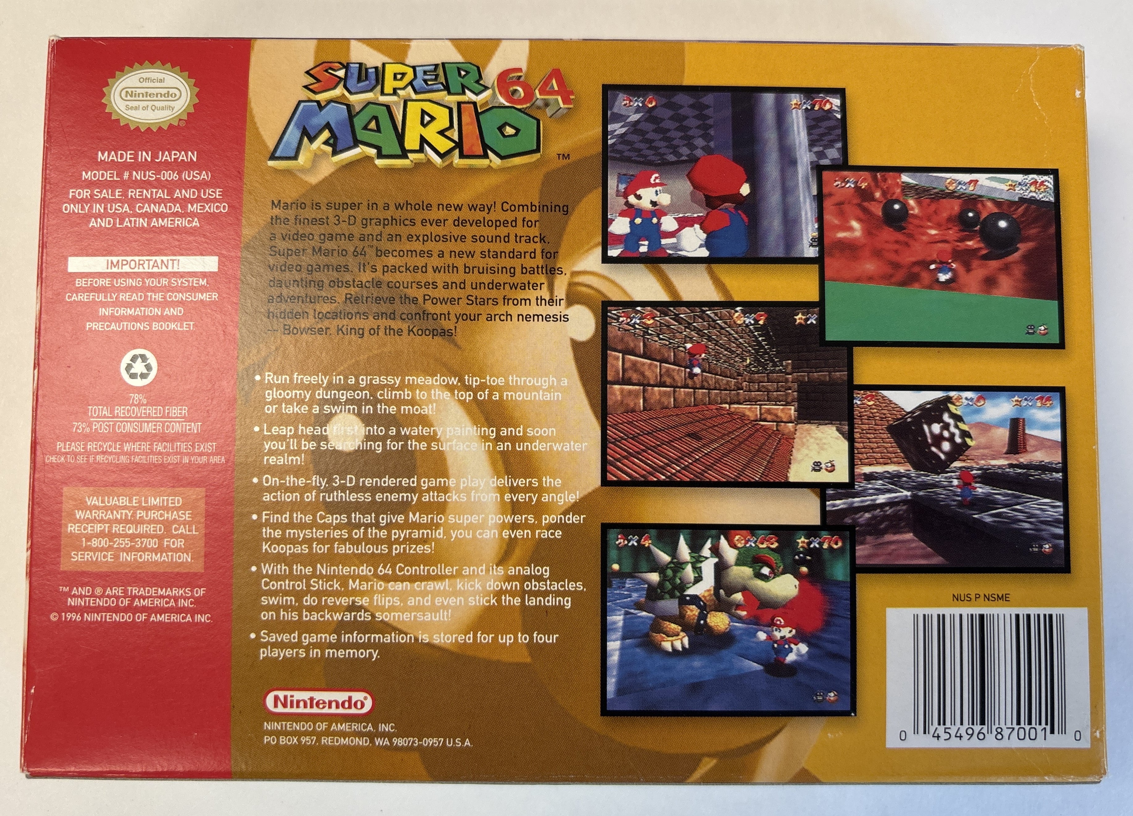 Super Mario 64 - Nintendo 64 Box & Manual Only No Game - Image 3