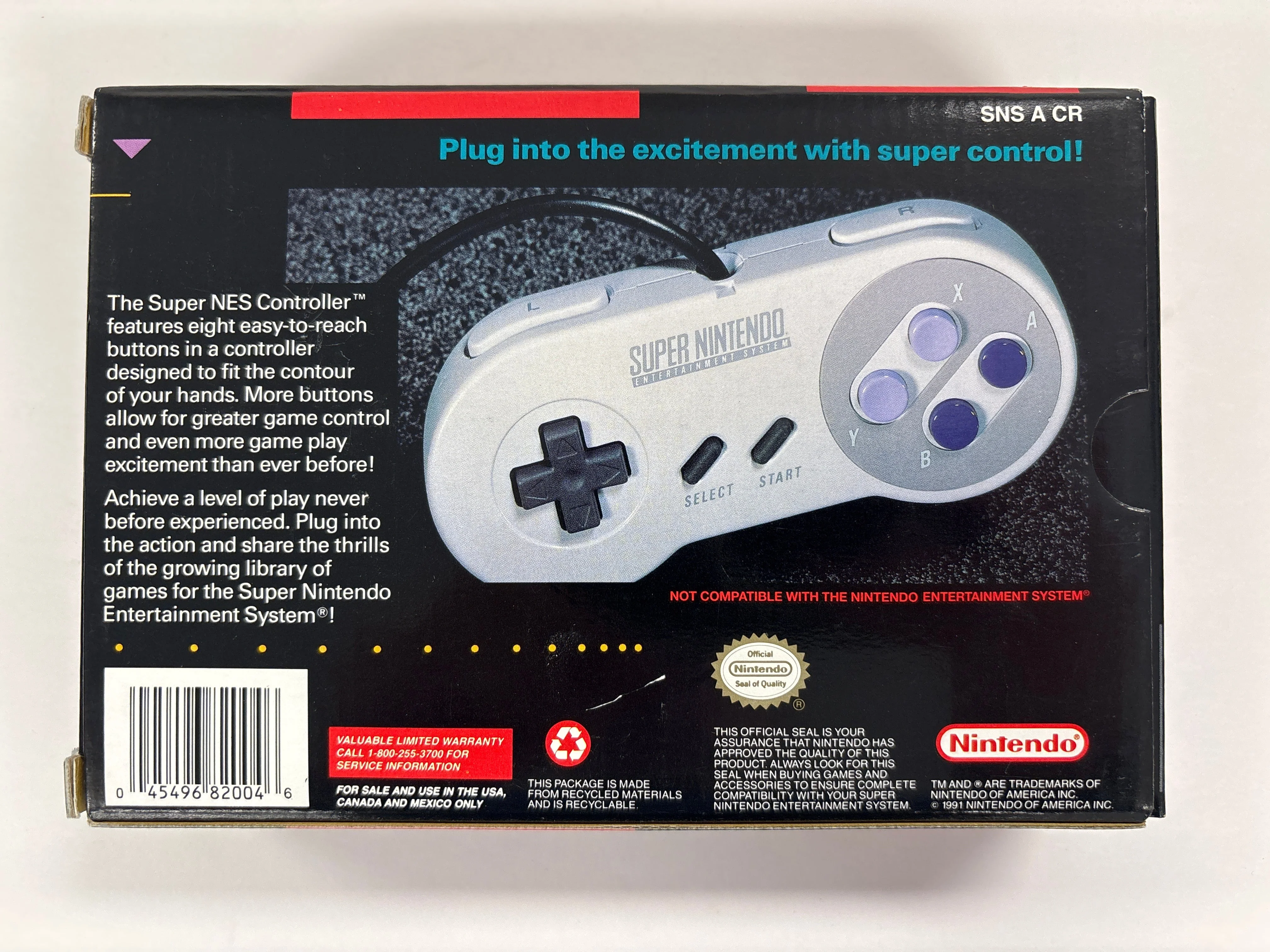 Super NES Controller - Super Nintendo SNES Box Only - Image 2