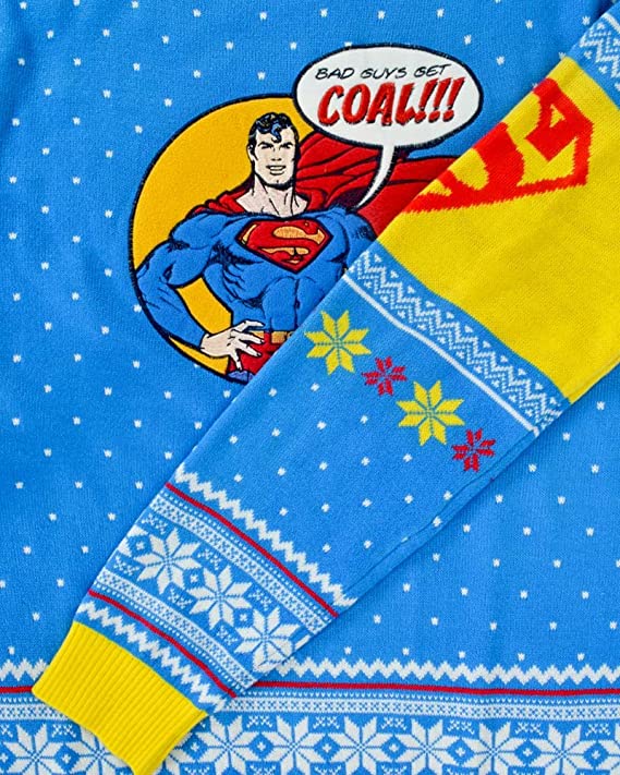 Superman 'Bad Guys Get Coal' Jumper / Ugly Christmas Sweater - XS - Image 3