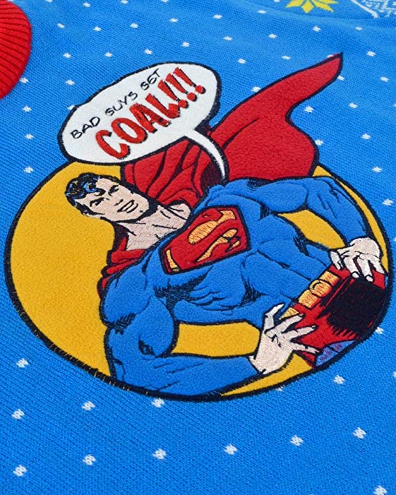 Superman 'Bad Guys Get Coal' Jumper / Ugly Christmas Sweater - XS - Image 5