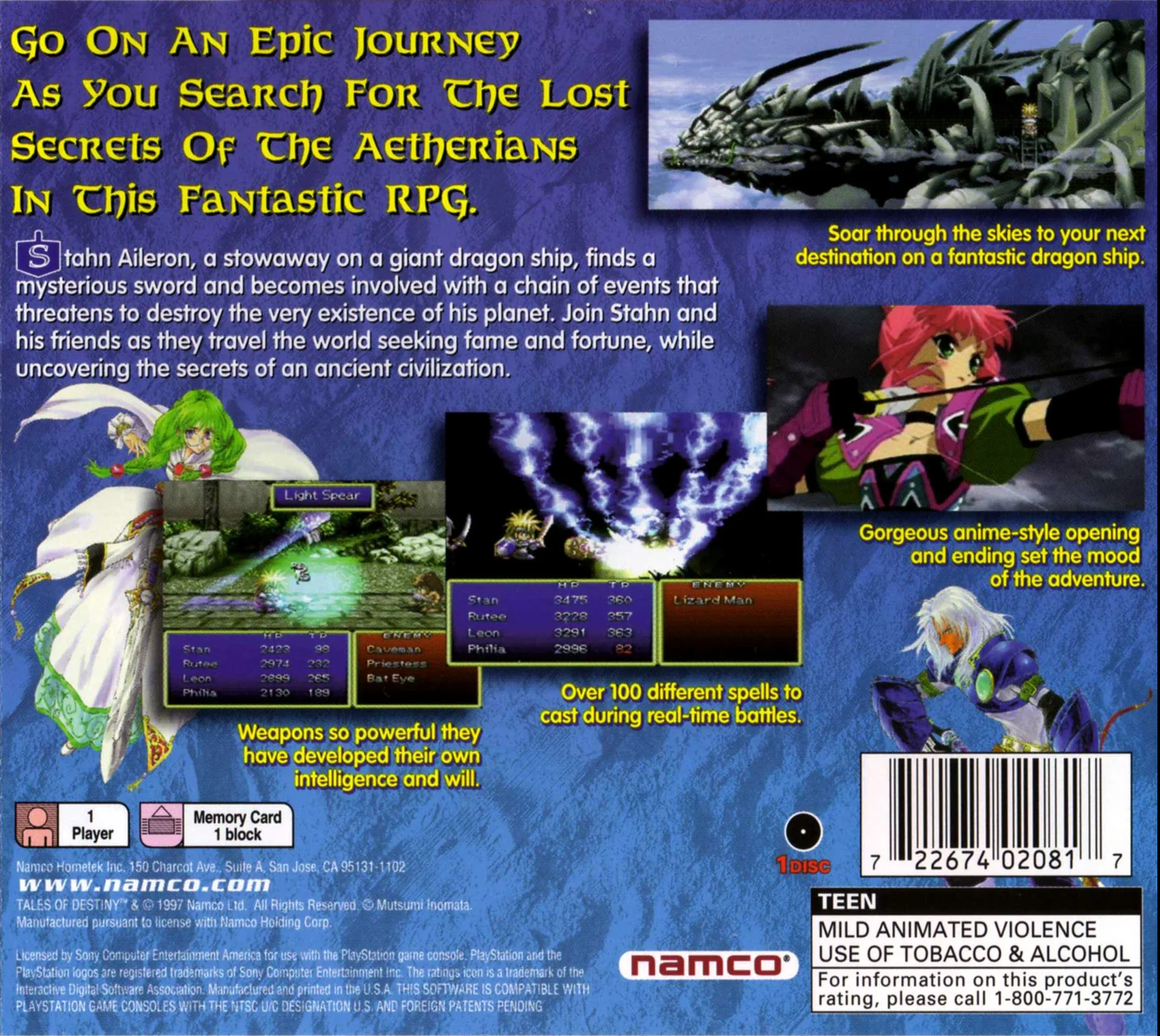 Tales of Destiny - PlayStation - Image 2