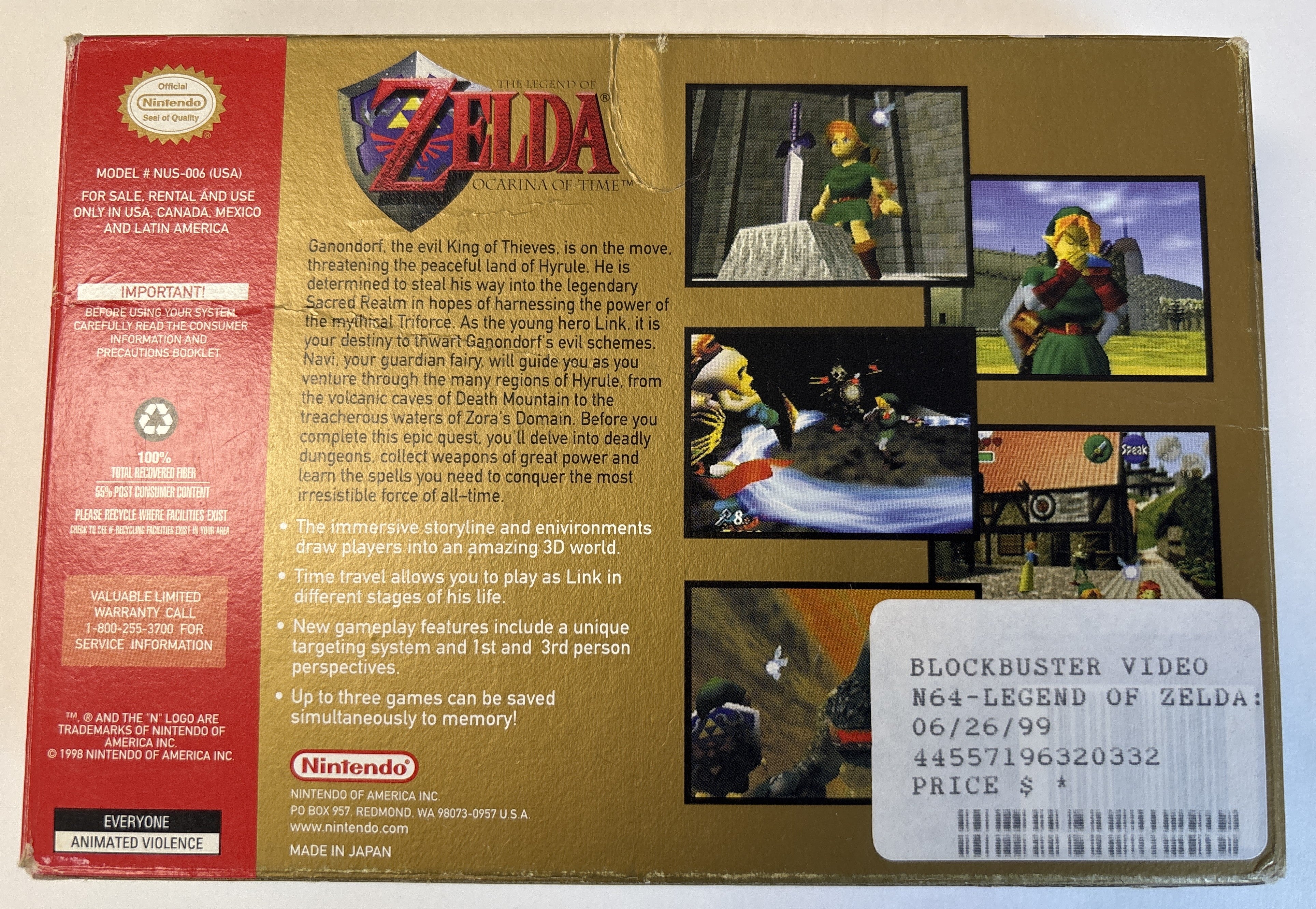 The Legend of Zelda: Ocarina of Time - Nintendo 64 Box & Manual Only No Game - Image 3