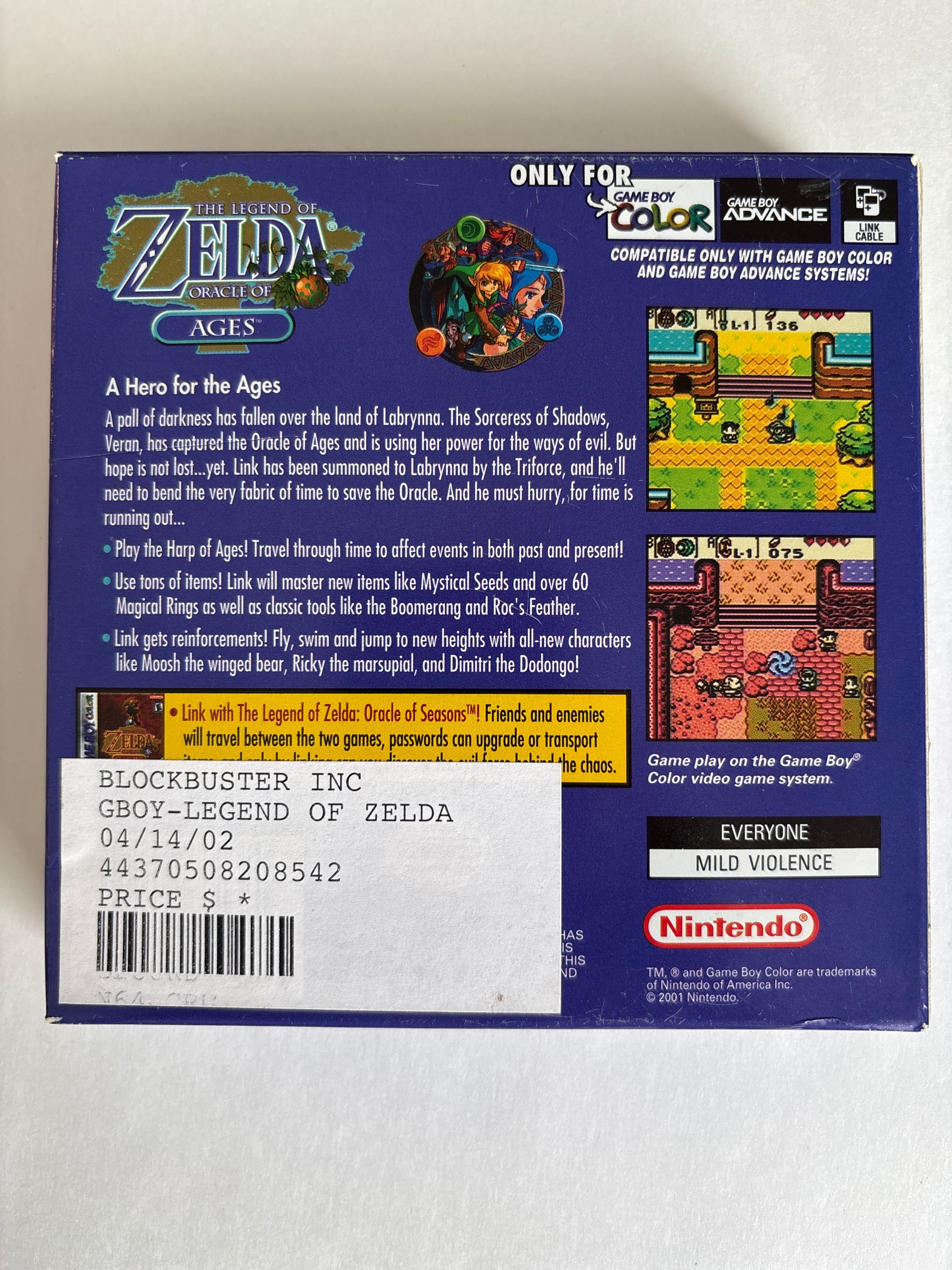 The Legend of Zelda: Oracle of Ages - Nintendo Game Boy Color Box & Manuals Only No Game - Image 3