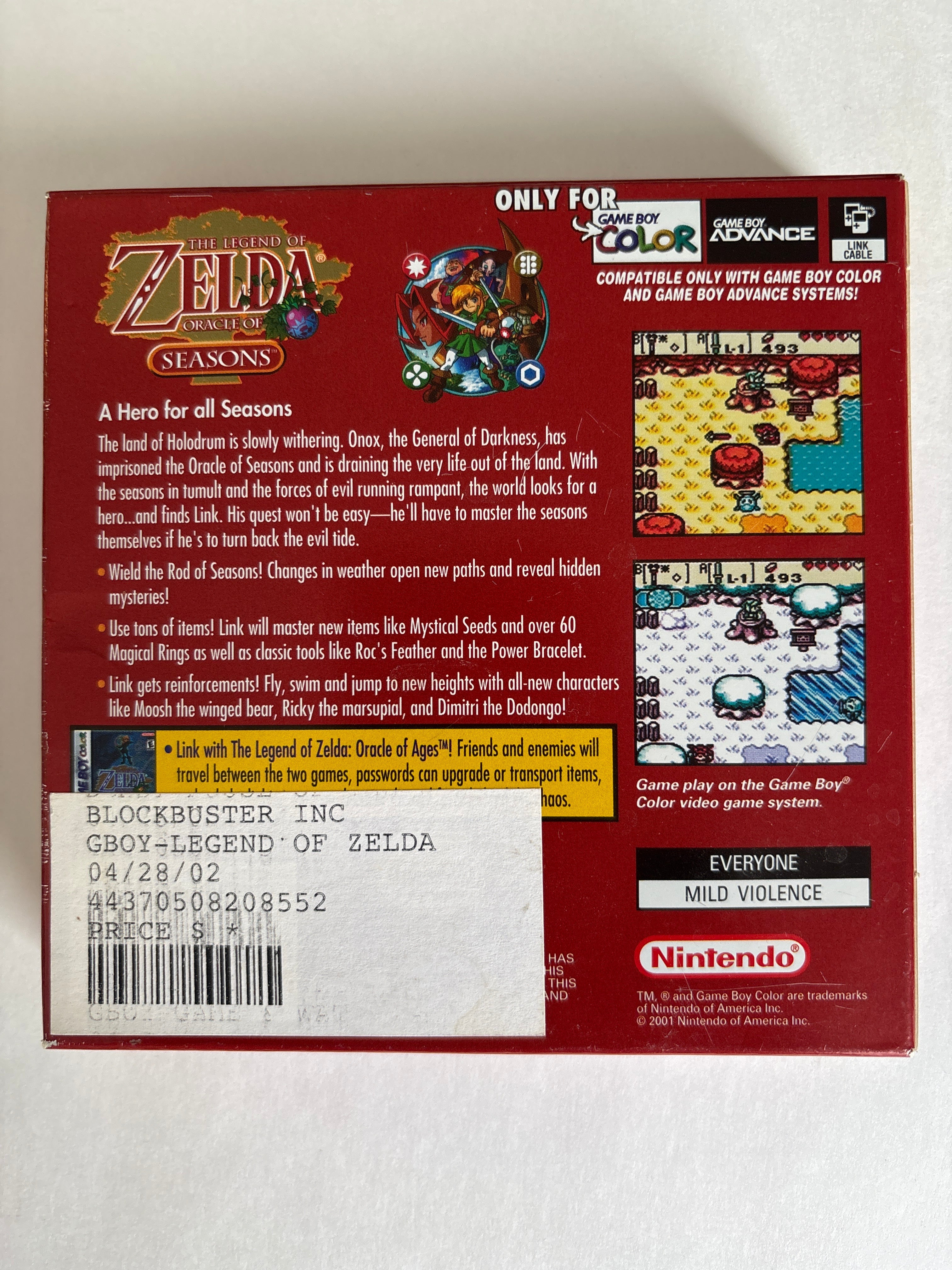 The Legend of Zelda: Oracle of Seasons - Nintendo Game Boy Color Box & Manuals Only No Game - Image 3