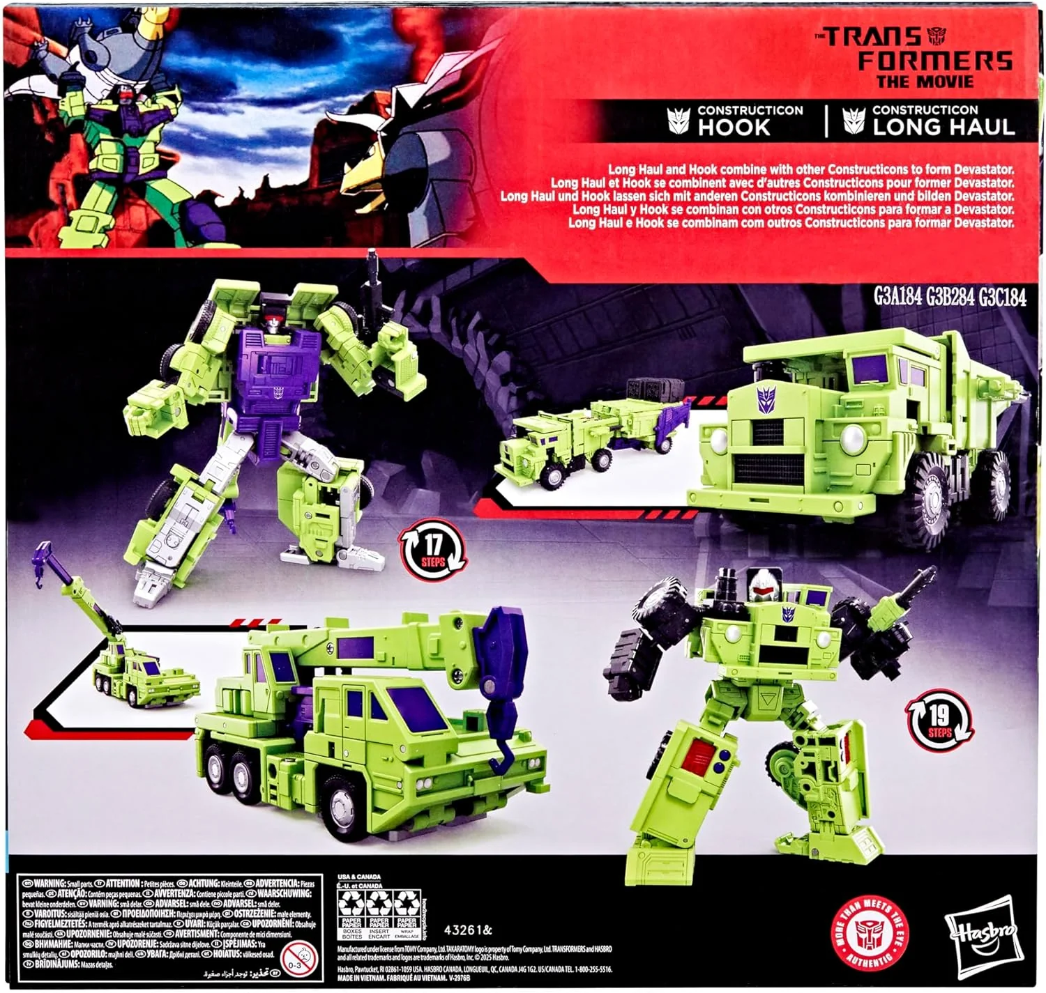Transformers Studio Series 86 Transformers: The Movie Constructicon Long Haul & Constructicon Hook - Image 2