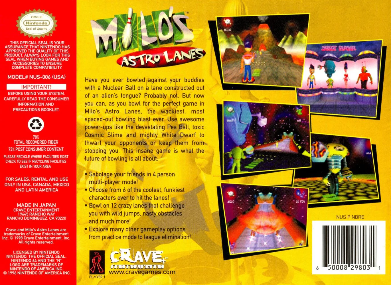Milo's Astro Lanes - Nintendo 64 - Image 2