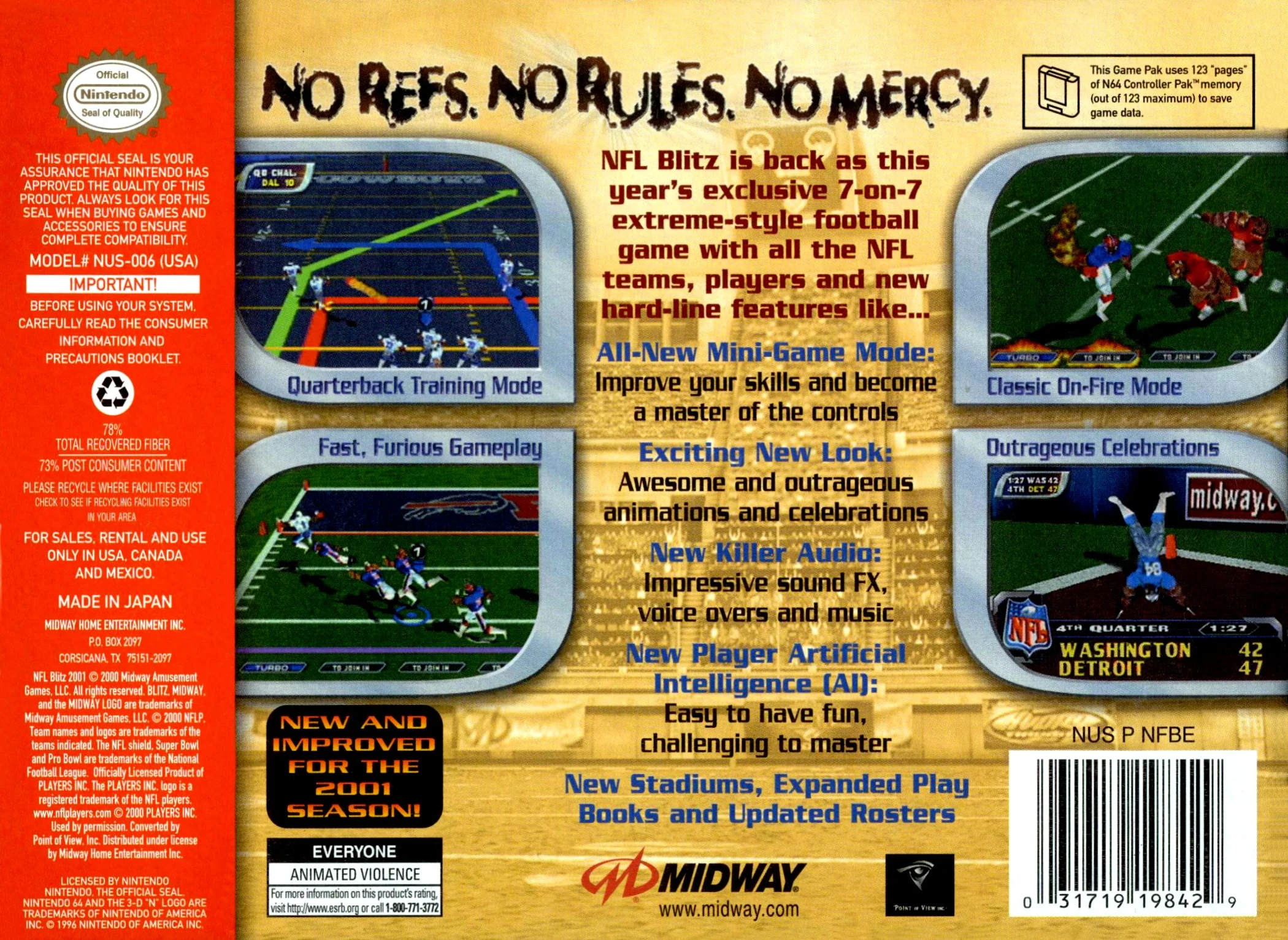 NFL Blitz 2001 - Nintendo 64 - Image 2