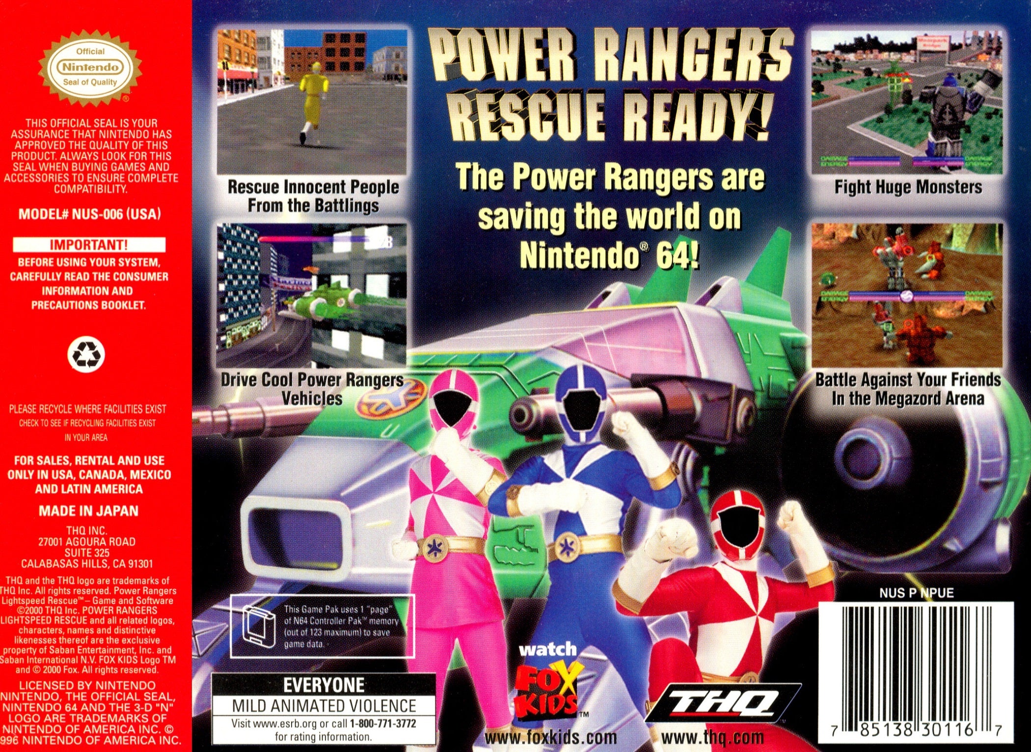 Power Rangers Lightspeed Rescue - Nintendo 64 - Image 2