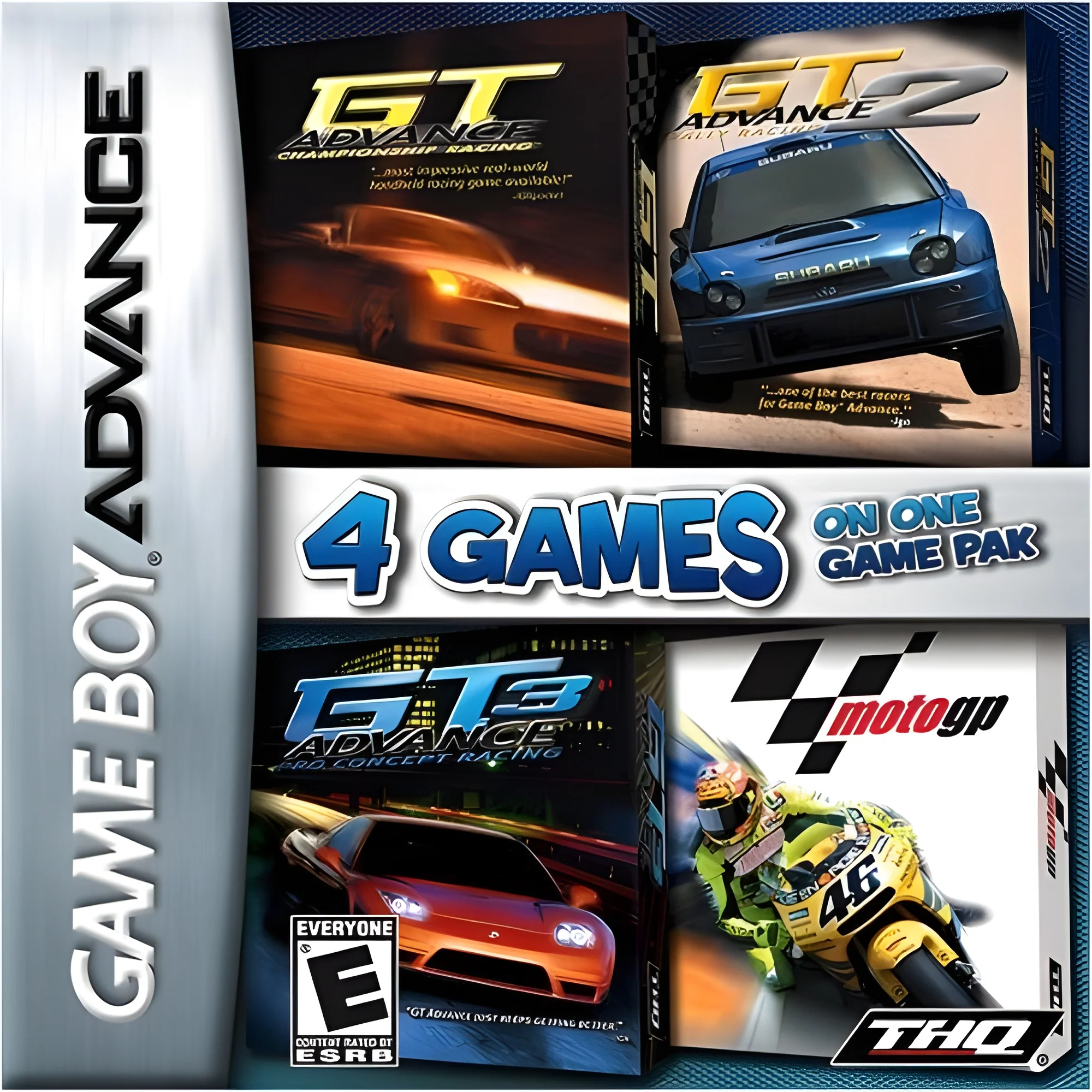 Racing GBA 4 Pack: GT Advance Championship Racing, GT Advance 2 Rally Racing, GT Advance 3 Pro Concept Racing, and Moto GP